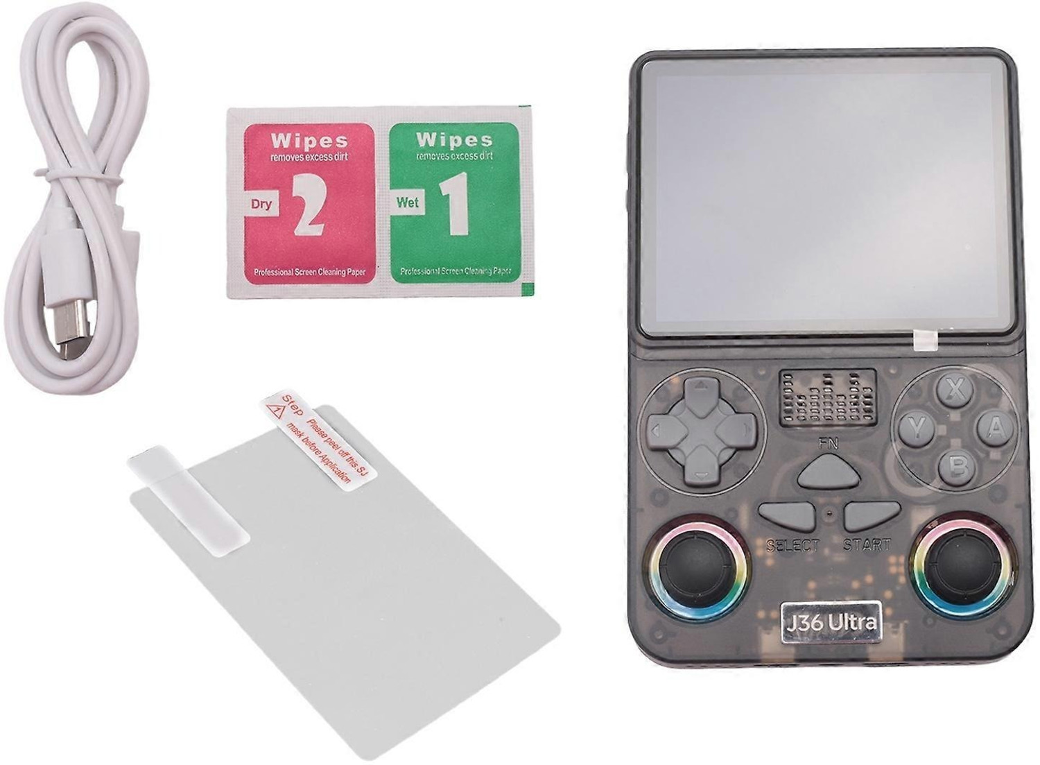 Image of Playtastic J36 Ultra Game Console 4 inch Retro Emulator System 64 GB with RGB joystick lighting & Built-in YouTube support
