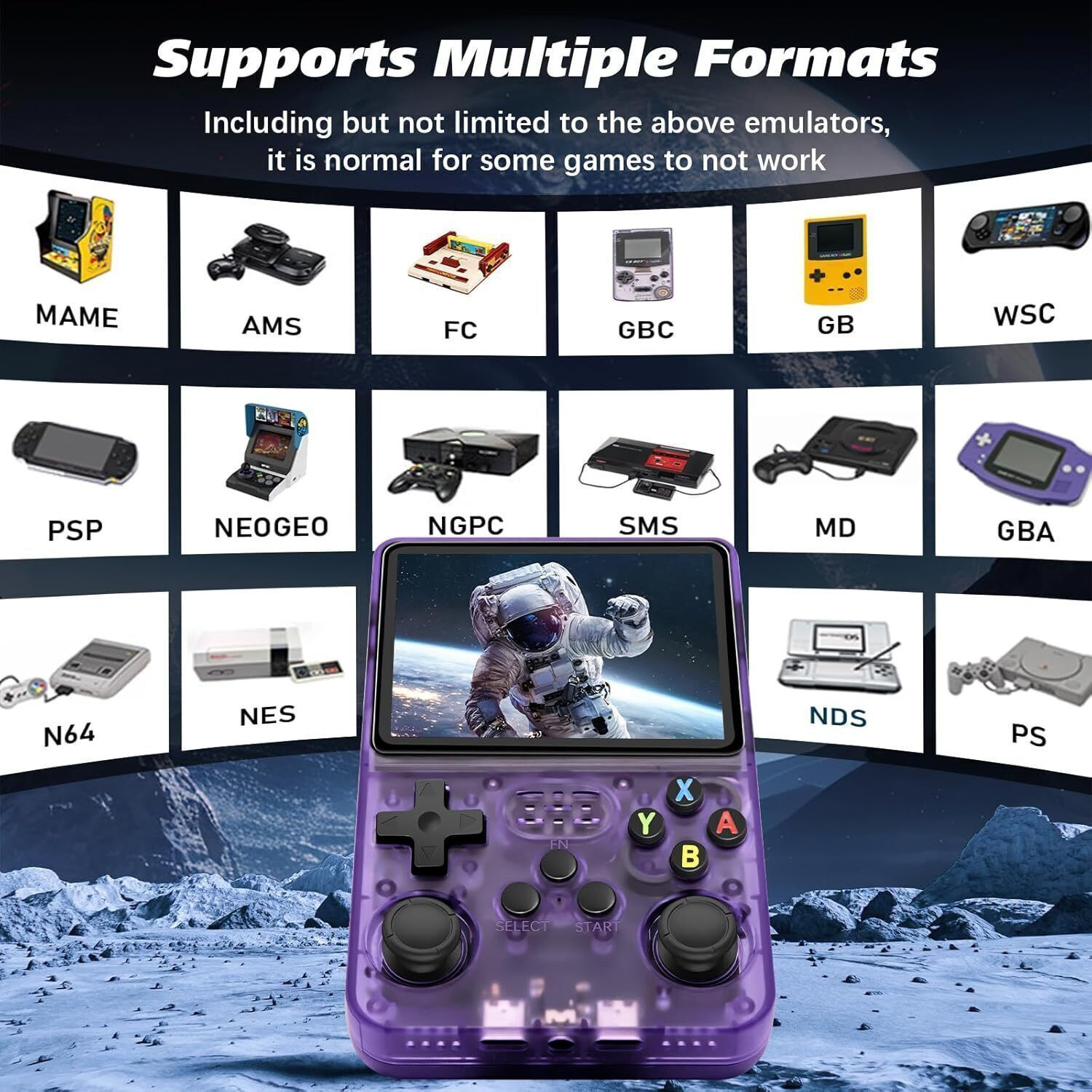 Image of HG WORLD Retro Game R36s gaming console for Portable Style Pocket GameBox Handheld Gaming 3.5 IPS Screen Rechargeable Battery Handheld Console Gaming 64 GB with 15000 + Emulators Hand Video Game