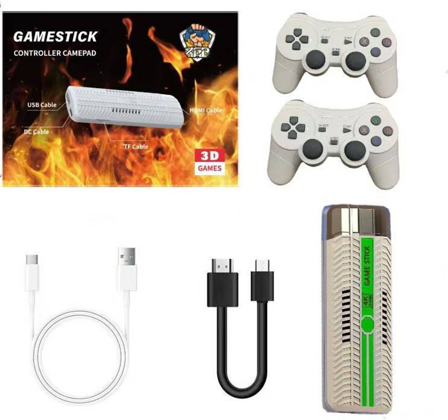 Playtastic M66 Retro Game Stick - Wireless HD Plug & Play, 52 Emulators, 30,000+ Games 64 GB with with Games Like Mario ,GTA , God Of War, Tekken, SmackDown