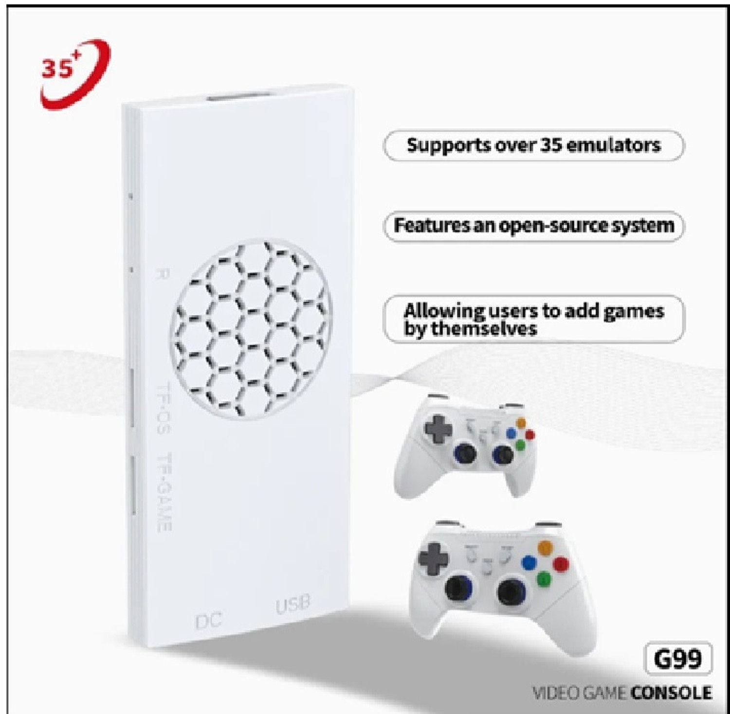 Image of HG WORLD G99 Retro Game Stick Console with 2.4G Dual Wireless Video Game Controllers with Plug & play, Supports 35 simulator, 3D Games & Joystick, 128 GB with 30+ Emulator, Game Box with HDMI Output, Full 4K HD Gaming Console