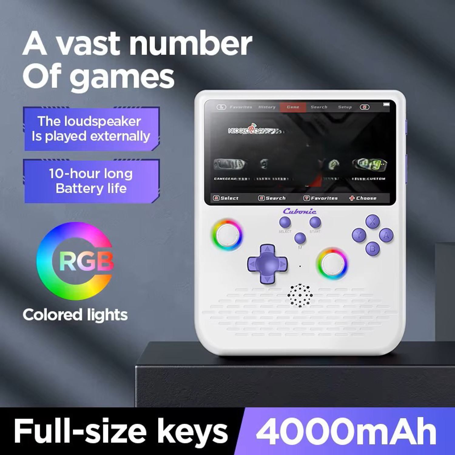 Image of Cubonic SolidPlay H5 Dual RGB Joystick, 5 inchHD Display & Expandable Storage Wi-fi Gamepad