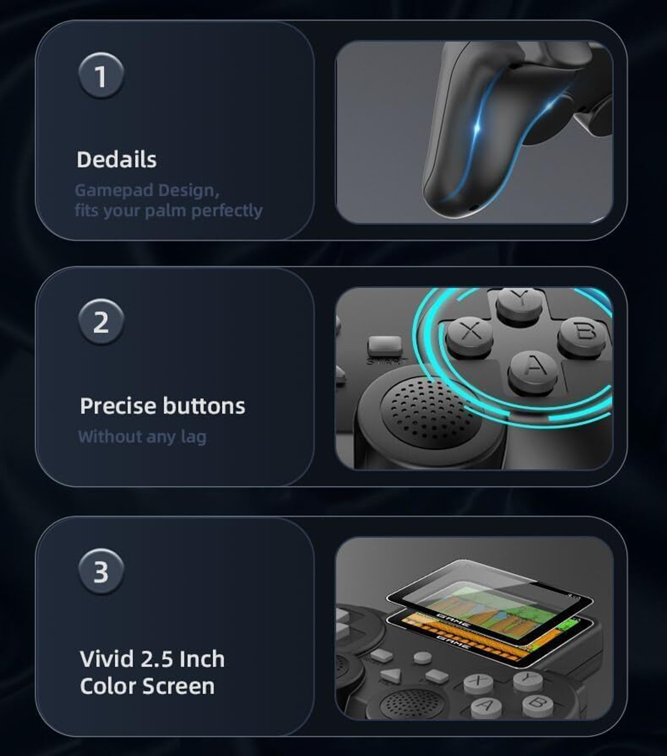 Image of Rhonnium Rechargeable 8 Bit Retro Mini Game System Gamepad