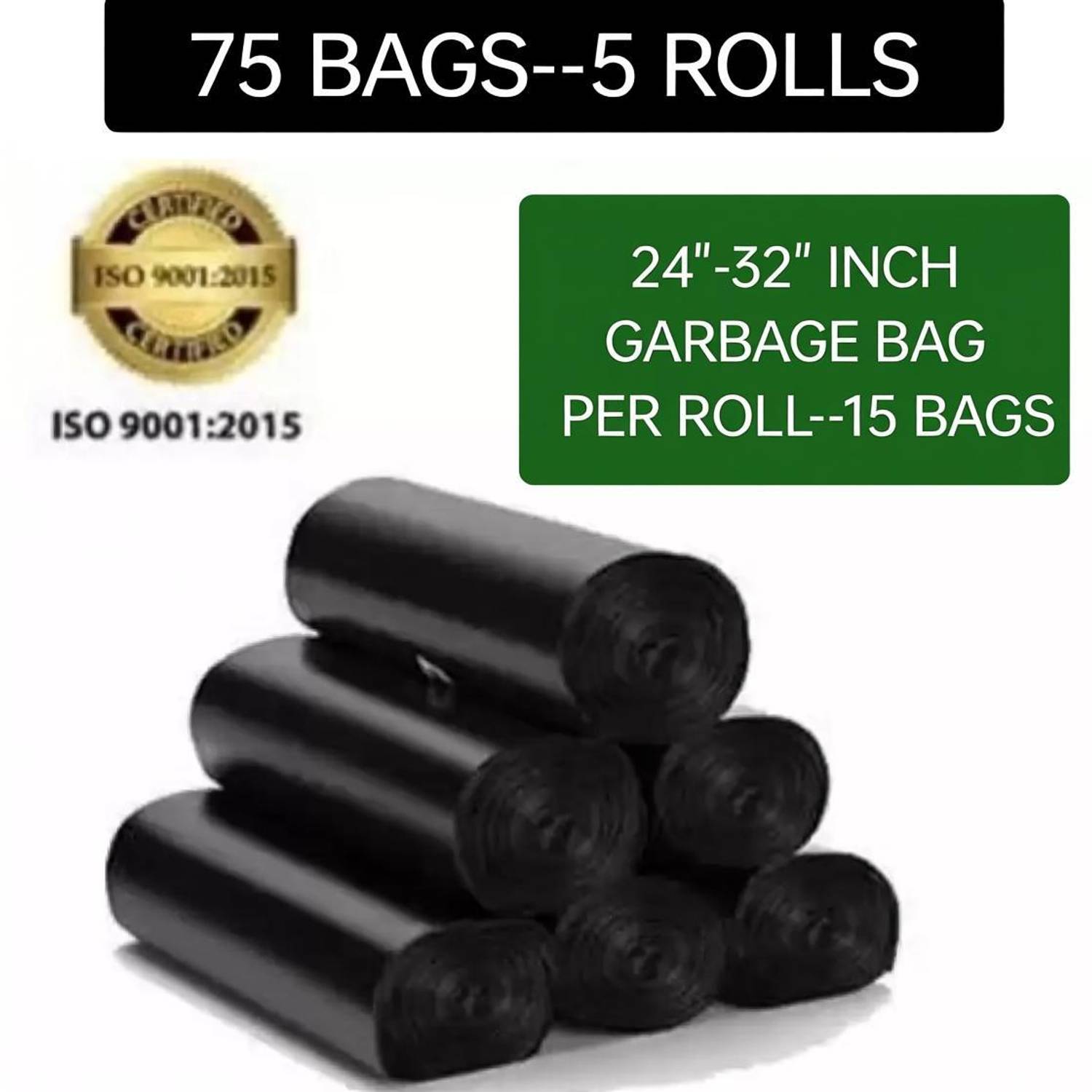 Balaji Mart LARGE GARBAGE BAG (24*32)--5 ROLL Large 50 L Garbage Bag  Pack Of 75