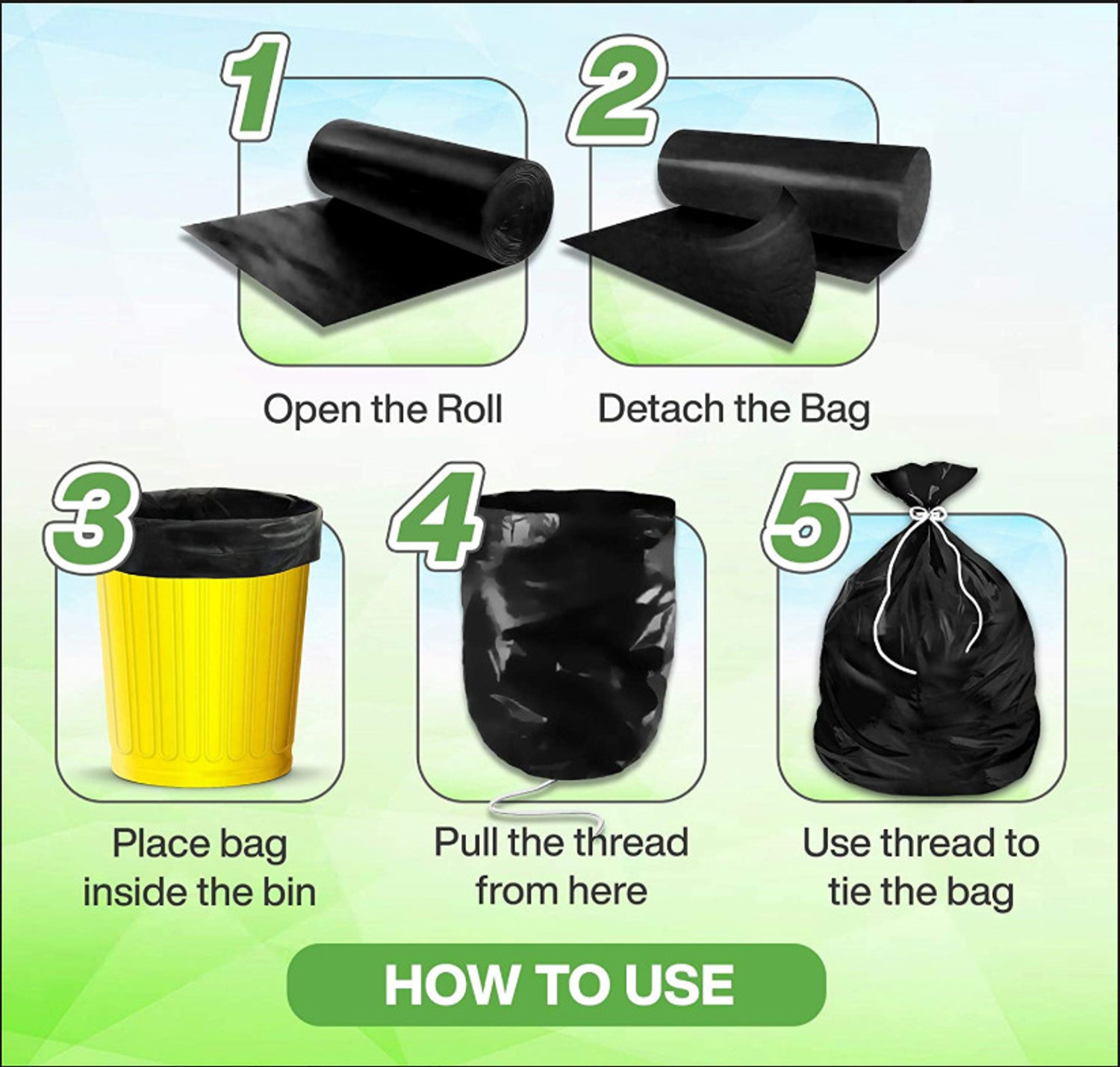 Image of AAYAR PureCore Black Garbage Bag - 19x21, (300 Pcs) - Extra Thick Medium 13.17 L Garbage Bag (300Bag )
