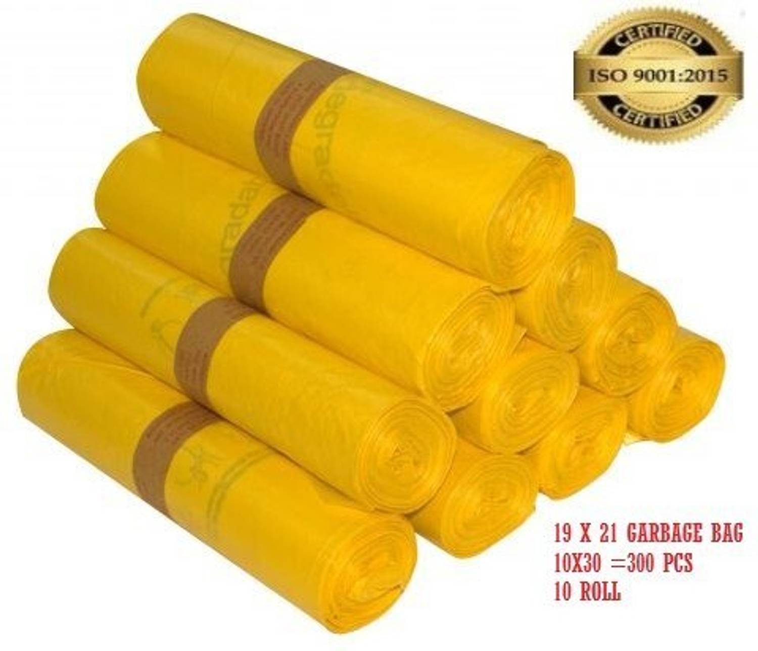 SEVENTEENSTITCH Oxo Biodegradable Yellow Garbage Bag - 19x21 (10X30=300 Pcs)Medium 12 L Medium 12 L Garbage Bag  Pack Of 300