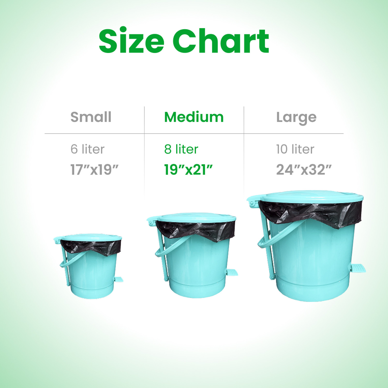 Image of EcoBin Eco-Friendly Medium Garbage Bags: 19 inchx21 inch, 90 Bags (3 Rolls) for Home /Office Medium 8 L Garbage Bag Pack Of 3