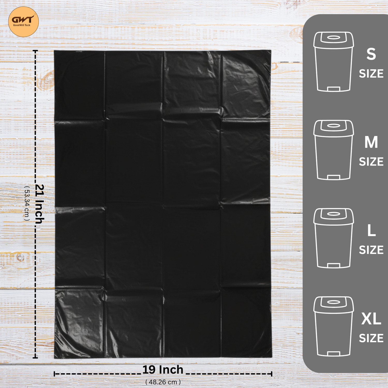 Image of CartVallue Black Garbage Medium 15 L Garbage Bag Pack Of 120