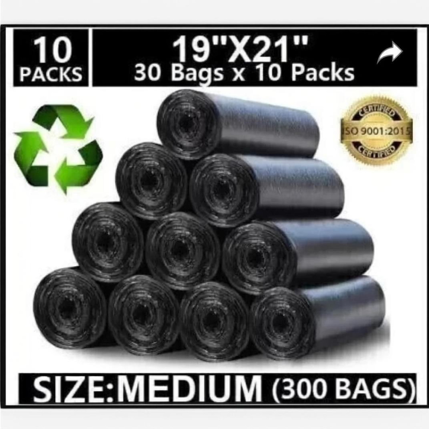 Image of Lakshita enterprisees kitchen garbage bag (pack of 10) 30 bag each pack Medium 10 pack L Garbage Bag Pack Of 300