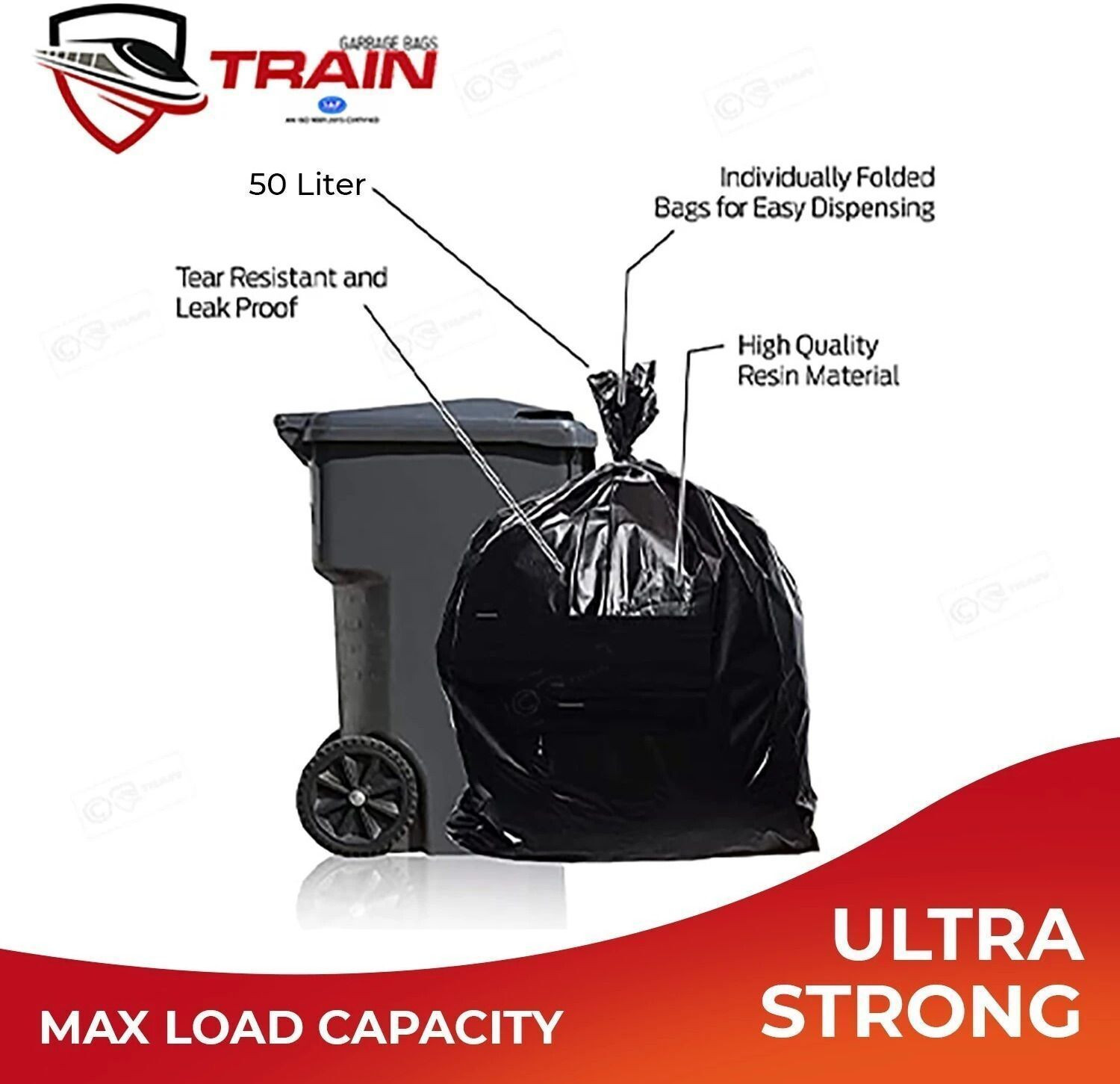 Image of Train Garbage polythene bags large size dustbin bags large size biodegradable garbage bags large size 75 Bags Large 75.01 L Garbage Bag Pack Of 75