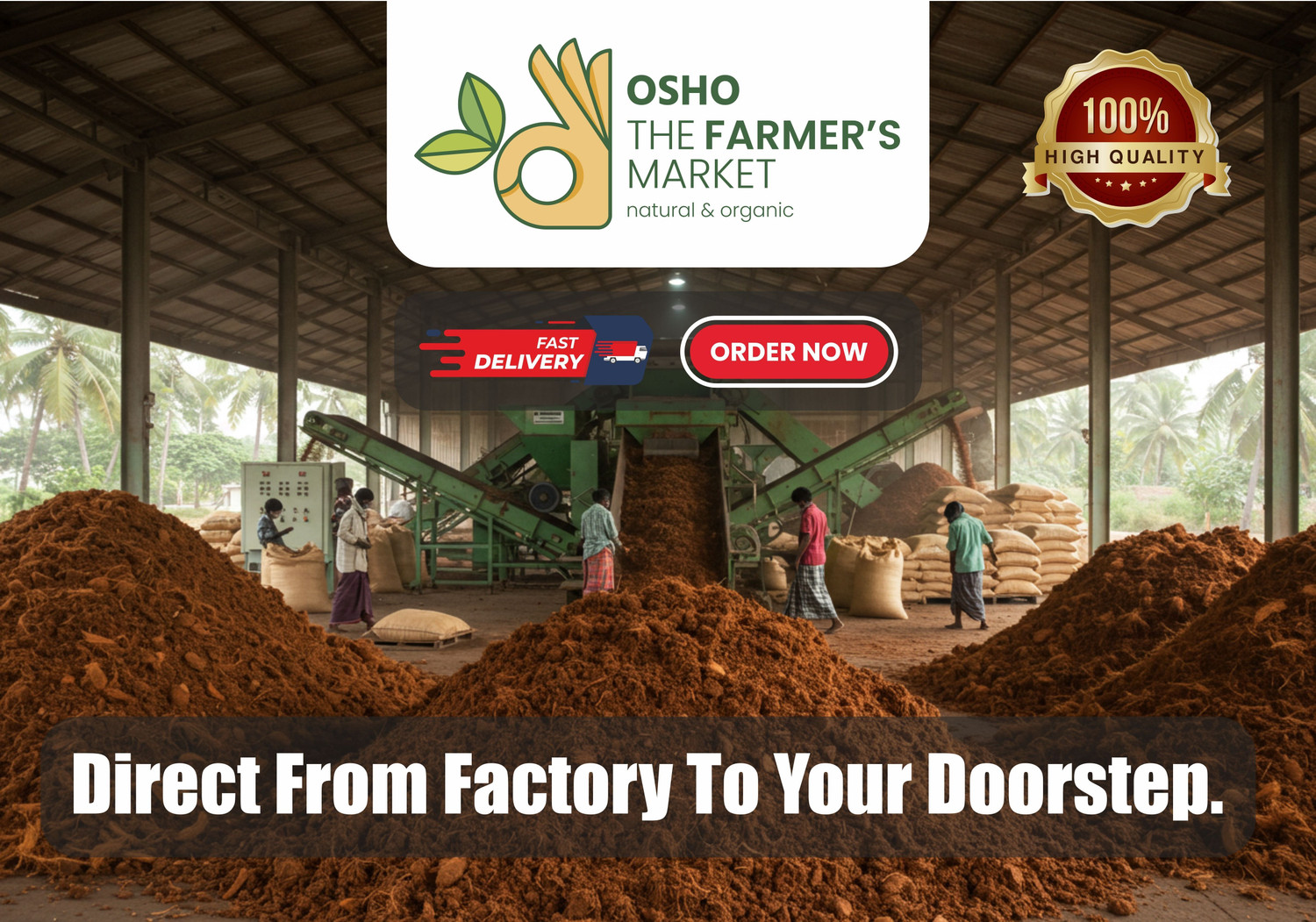 Image of OSHO ENTEPRISE Cocopeat Powder 7kg Organic Potting Mix for Terrace Plants Garden Mulch