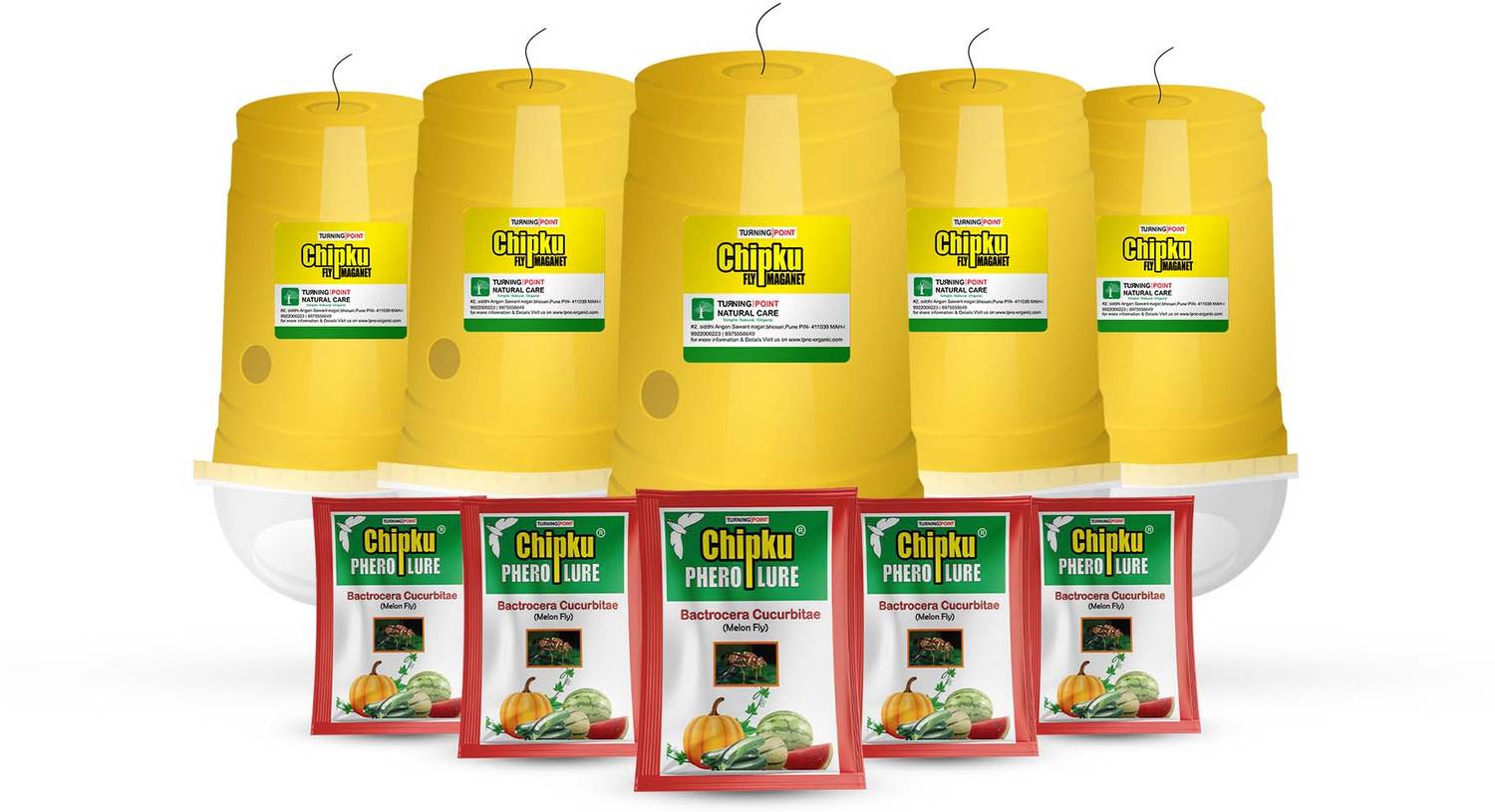 Chipku GLASS TRAP WITH MELON LURE PACK OF 10