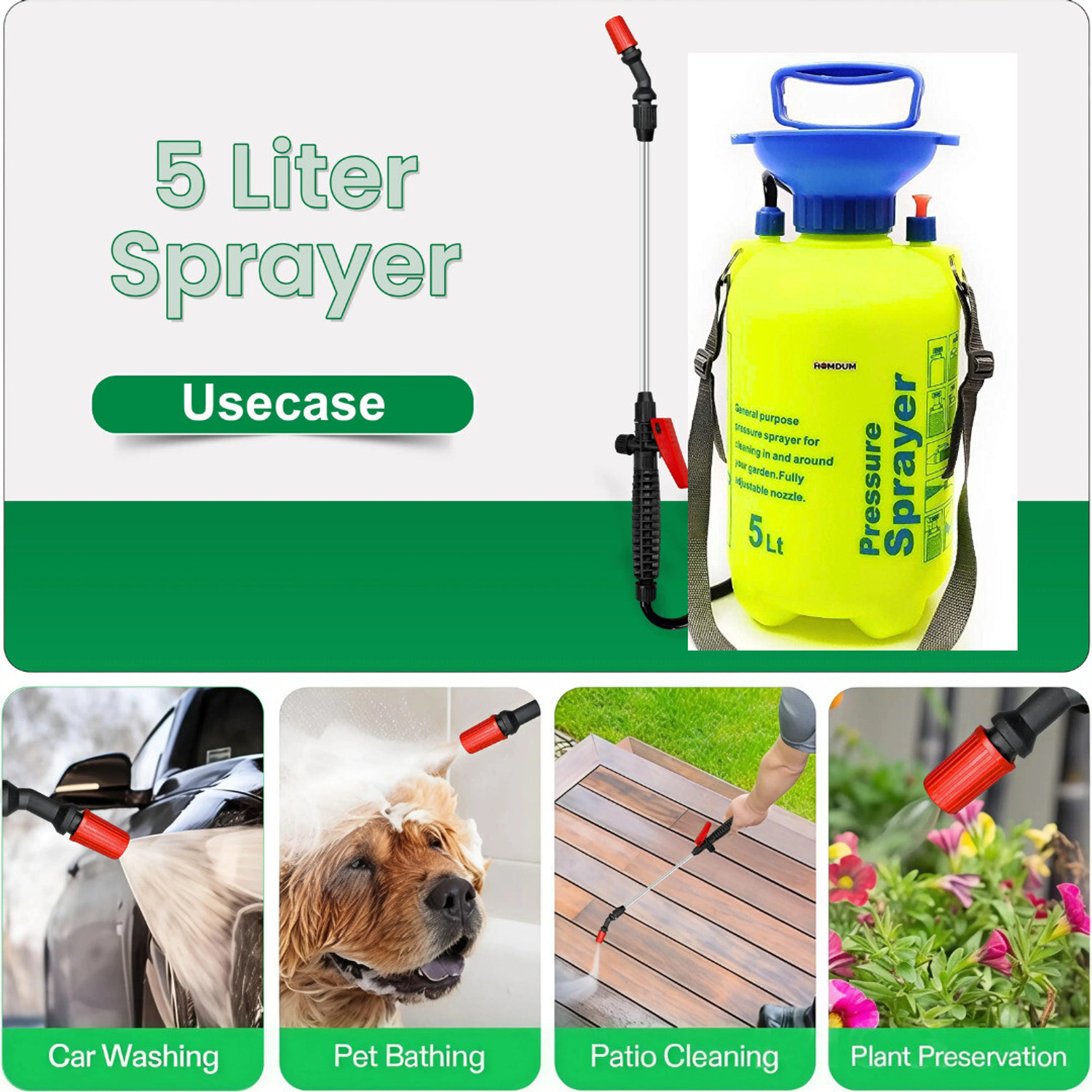 Image of AgroGold 5 Ltr Manual High Pressure Garden Spray Agricultural Pump Machine | New47 5 L Hand Held Sprayer (Pack of 1)