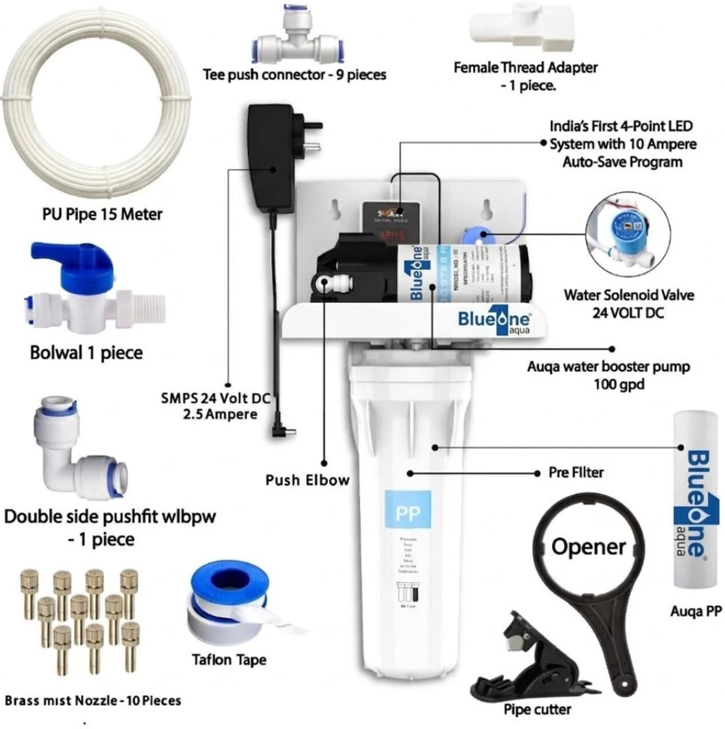 Image of AQUA BLUE ONE 15 Nozzle Fogger 100 Gpd Pump 35 L Hose-end Sprayer