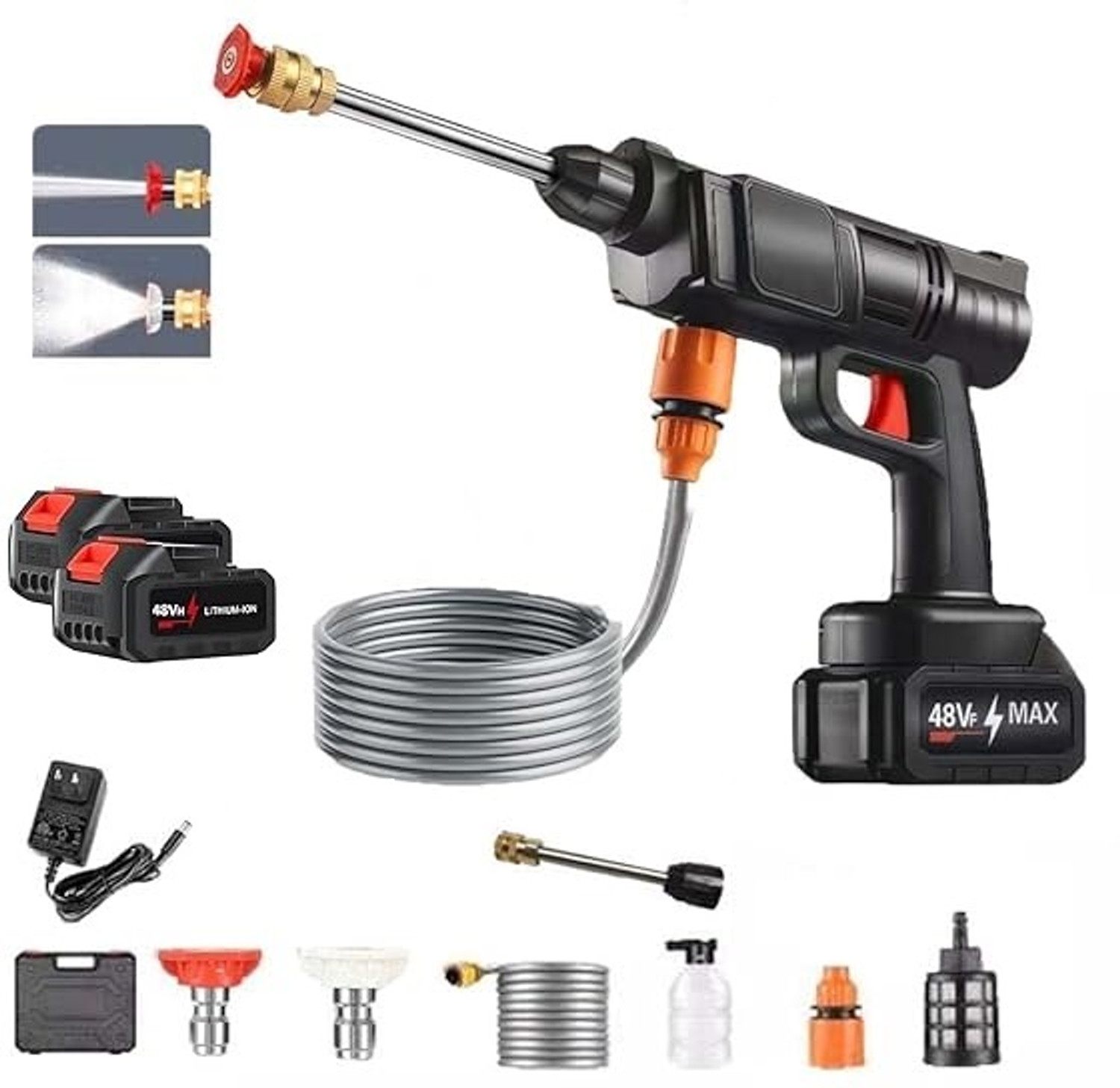 Image of Washify Wireless High Pressure Car Washer&Car Cleaning 48V Rechargeable Pressure Washer 2 L Hand Held Sprayer