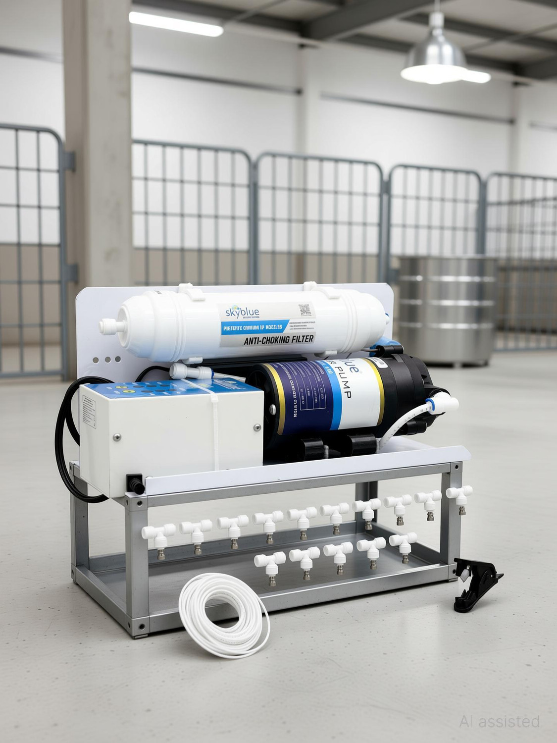 Image of SKYBLUE Premium Fogger Kit with 15 nozzles for Dairy Farms, Restaurants, Cafes 2.7 L Hand Held Sprayer