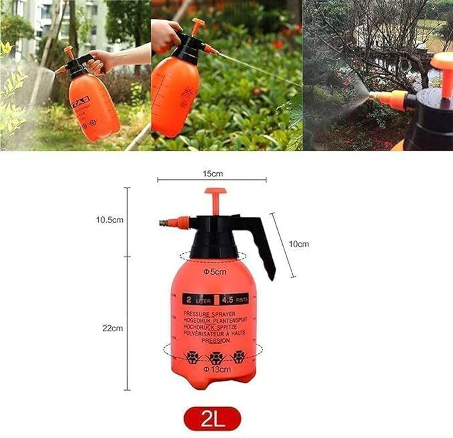 Image of omkar 2 L Plastic Garden Pump Pressure Sprayer, Lawn Pestside Sprinkler, water Mister 2 L Tank Sprayer