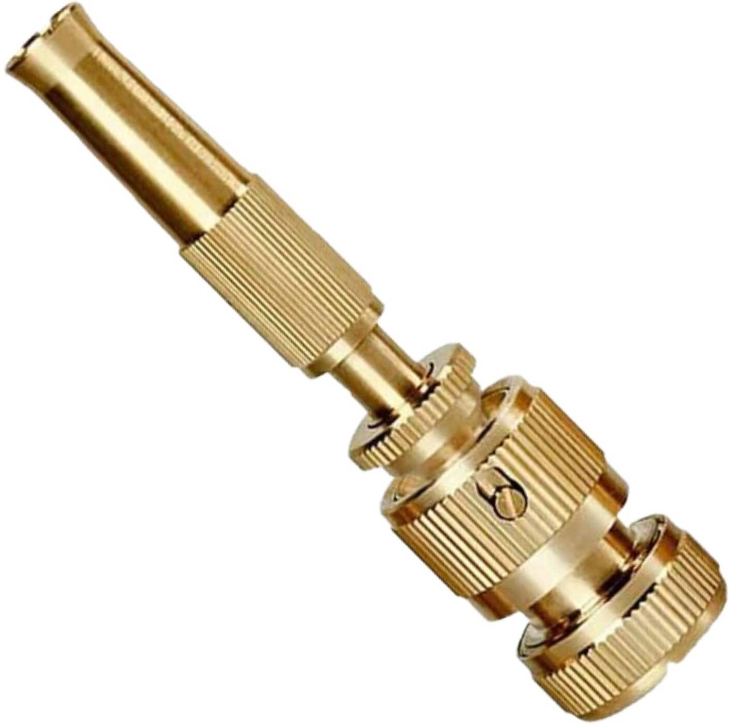 4tens Brass Nozzle Water Spray Gun Hose Nozzles Pipe with Clamp Hose Connector