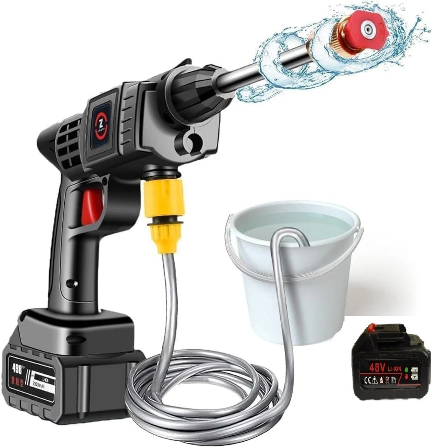 Image of Windwarrior 48V Rechargeable Electric Pressure Washer Gun 4 L Tank Sprayer