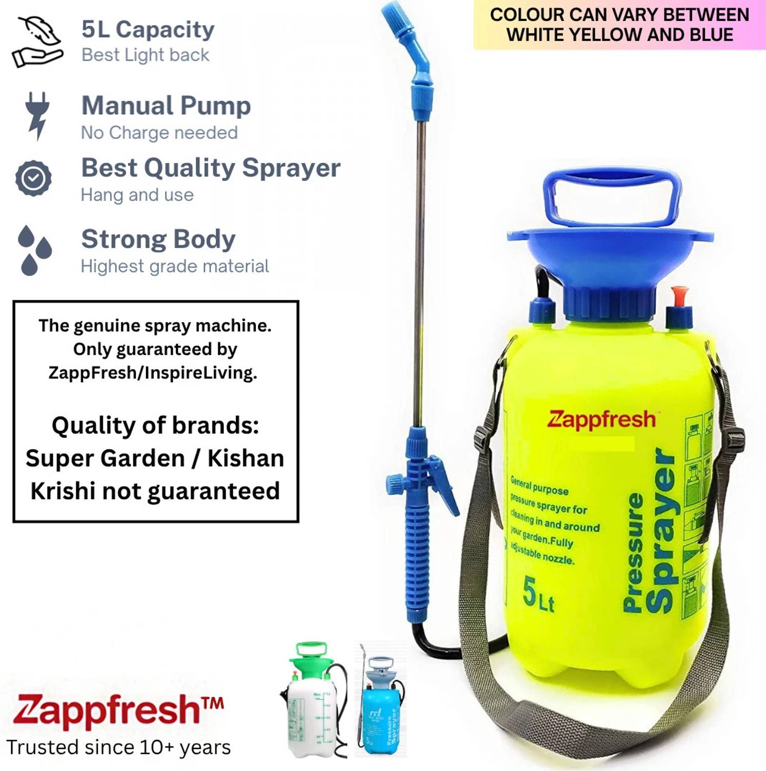 AgroGold 5 Ltr Manual High Pressure Garden Spray Agricultural Pump Machine | New39 5 L Hand Held Sprayer