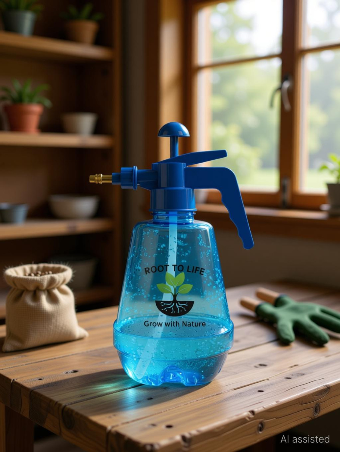 Image of ROOT TO LIFE TRANSPARENT BLUE Grow with Nature 1.5 L Tank Sprayer