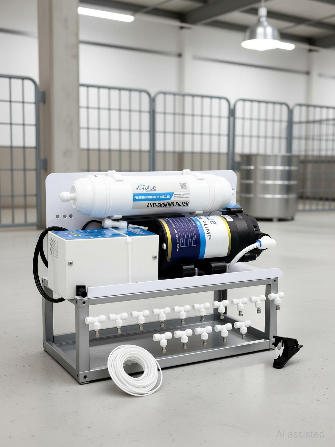 Image of SKYBLUE Premium Fogger Kit with 15 nozzles for Dairy Farms, Restaurants, Cafes 2.7 L Hand Held Sprayer