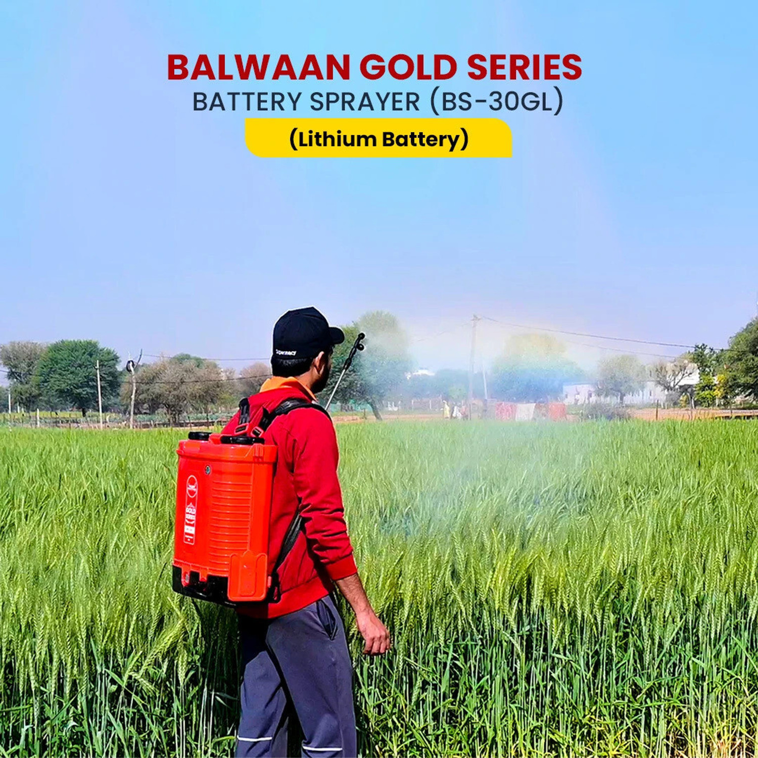 Image of Balwaan Krishi Gold Series Battery Sprayer BS-30GL | Agriculture Sprayer 12Vx 12A Double Motor 20 L Backpack Sprayer