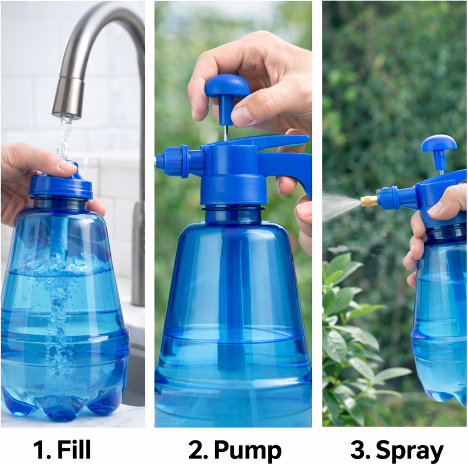 Image of RADIANCE PLUS Garden Water Spray Bottle Pump for Gardening Plants Blue 1.5L Hand Sprayer Tools 1.5 L Hand Held Sprayer