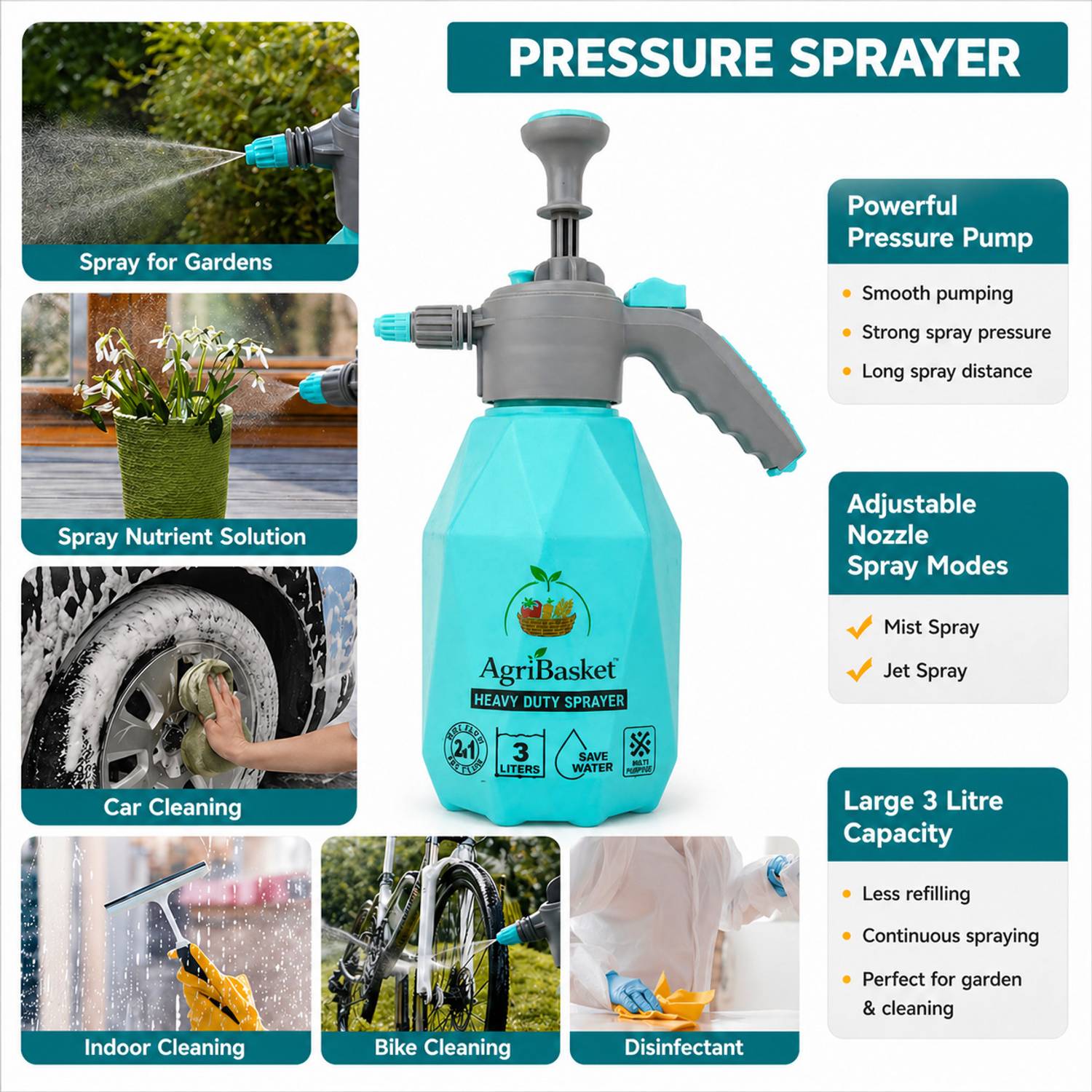 Agribasket Di3 3L Hand Held Sprayer Pack of 1 - Image 5