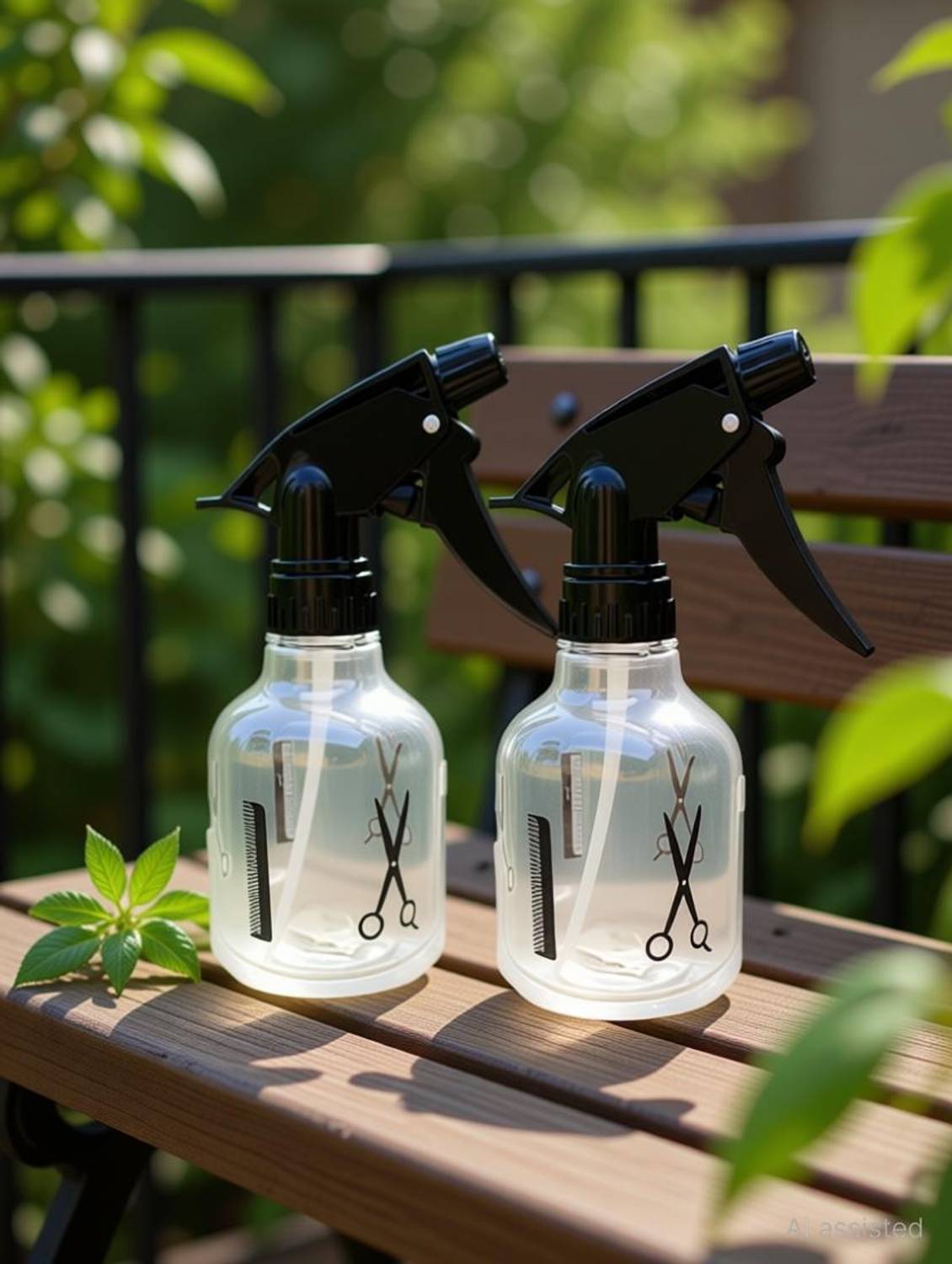AKR Multi-Use Home Garden Saloon Air Pressure Water Mist Spray plastic Bottle (scissor print ) 0.4 L (set of 2) 0.4 L Hand Held Sprayer