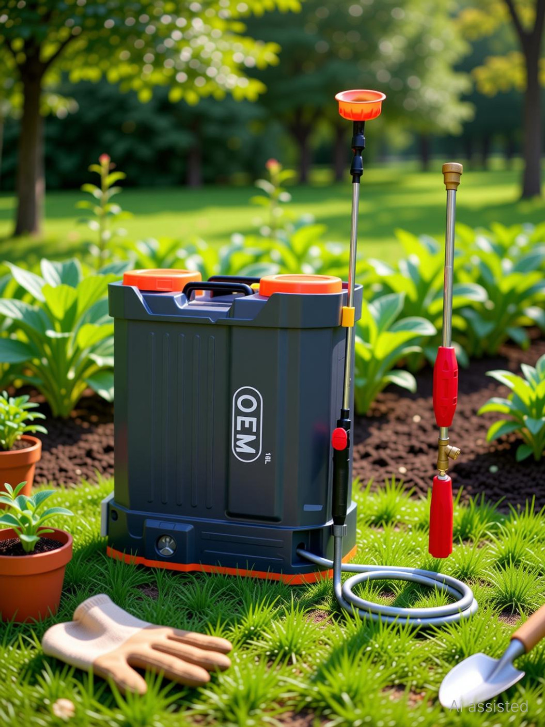 Image of OEM Knapsack Only Battery Sprayer, 12V10A Copper Motor, 4 Nozzles, Heavy Body Build 18 L Backpack Sprayer