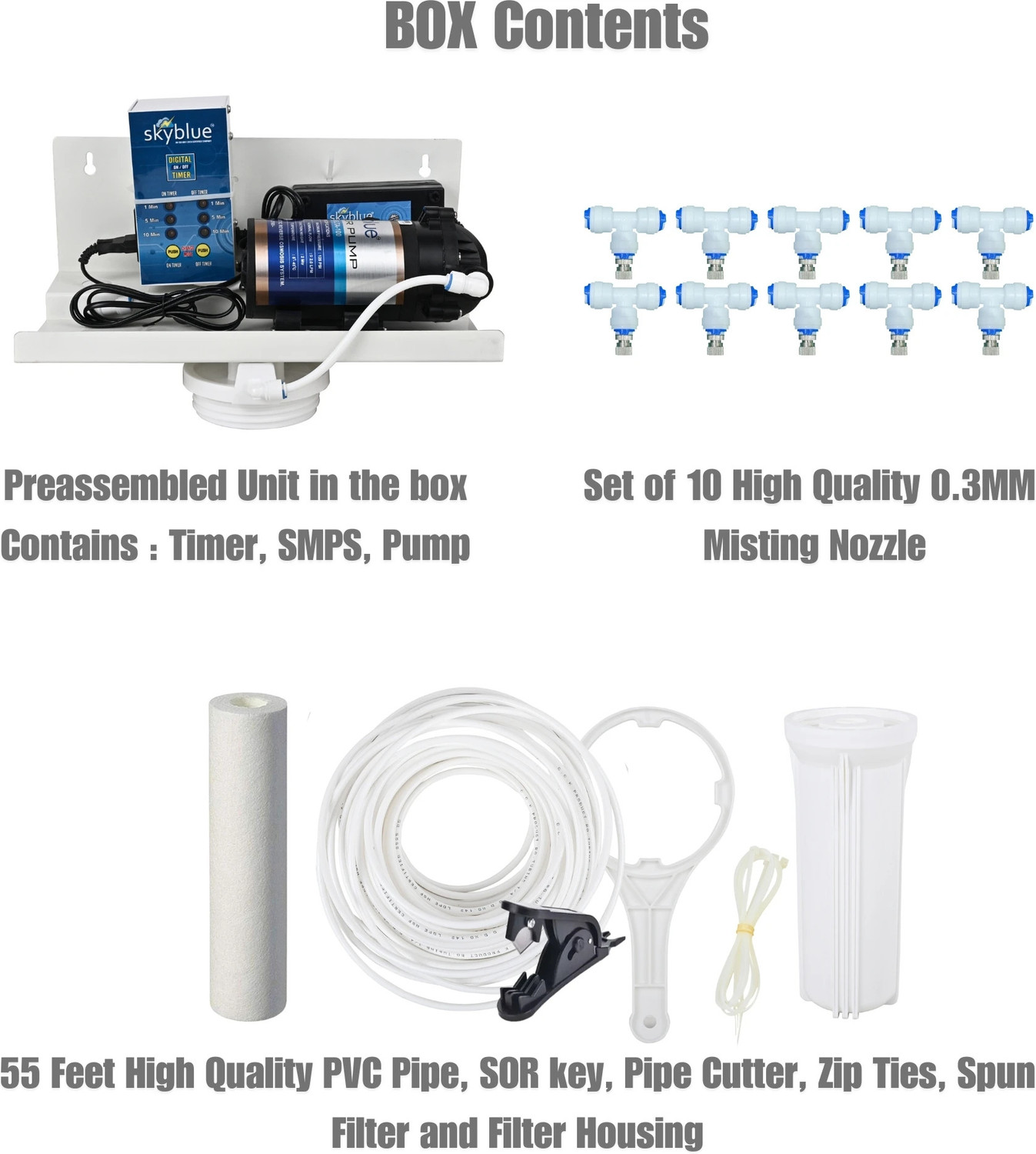 Image of SKYBLUE Fogger Kit for Dairy, Poultry & Animal Farm with 10 Nozzles (Nozzle Dist. 1.4m) 2.5 L Hand Held Sprayer