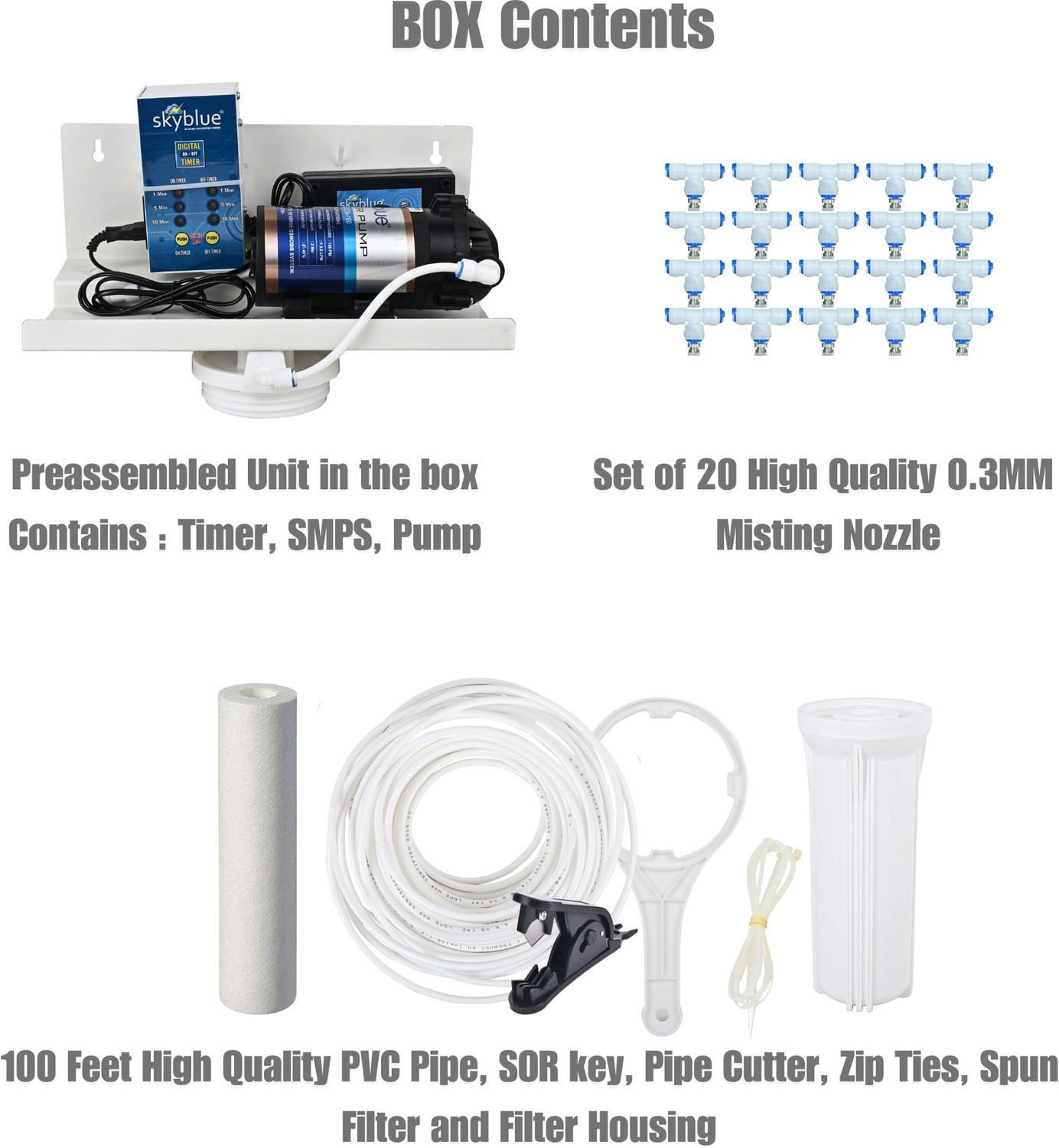 Image of SKYBLUE Fogger Kit for Dairy, Poultry & Animal Farm with 20 Nozzles (Nozzle Dist. 1.4m) 2.5 L Hand Held Sprayer