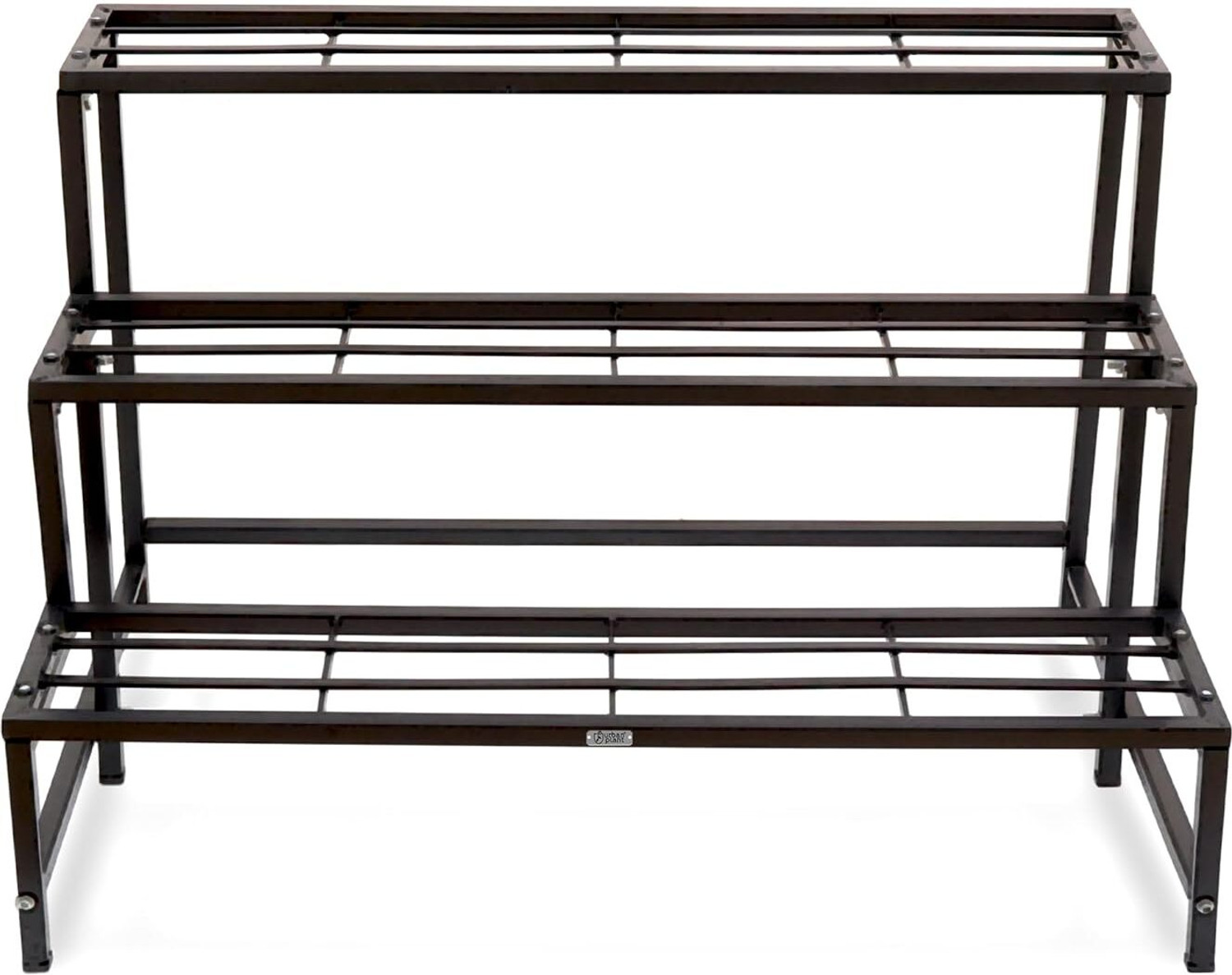 Image of Sam Stylish 3-Tier Metal Plant Stand (Black) | Heavy Duty Iron Plant Holder Plant Container Set