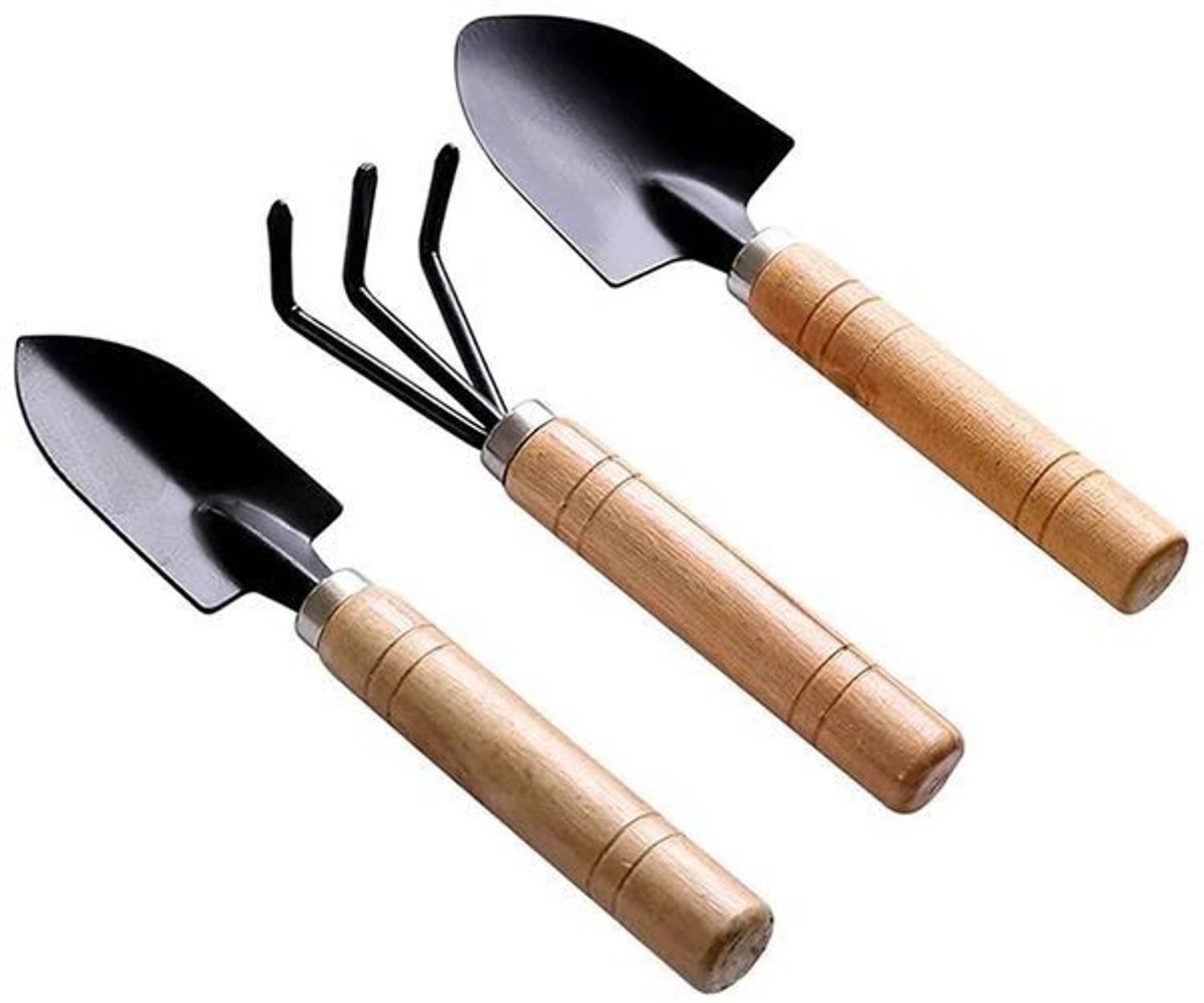 Agriansh Gardening Tool Kit Small Hand Cultivator, Small Trowel, Garden Fork Set of 3 Garden Tool Kit