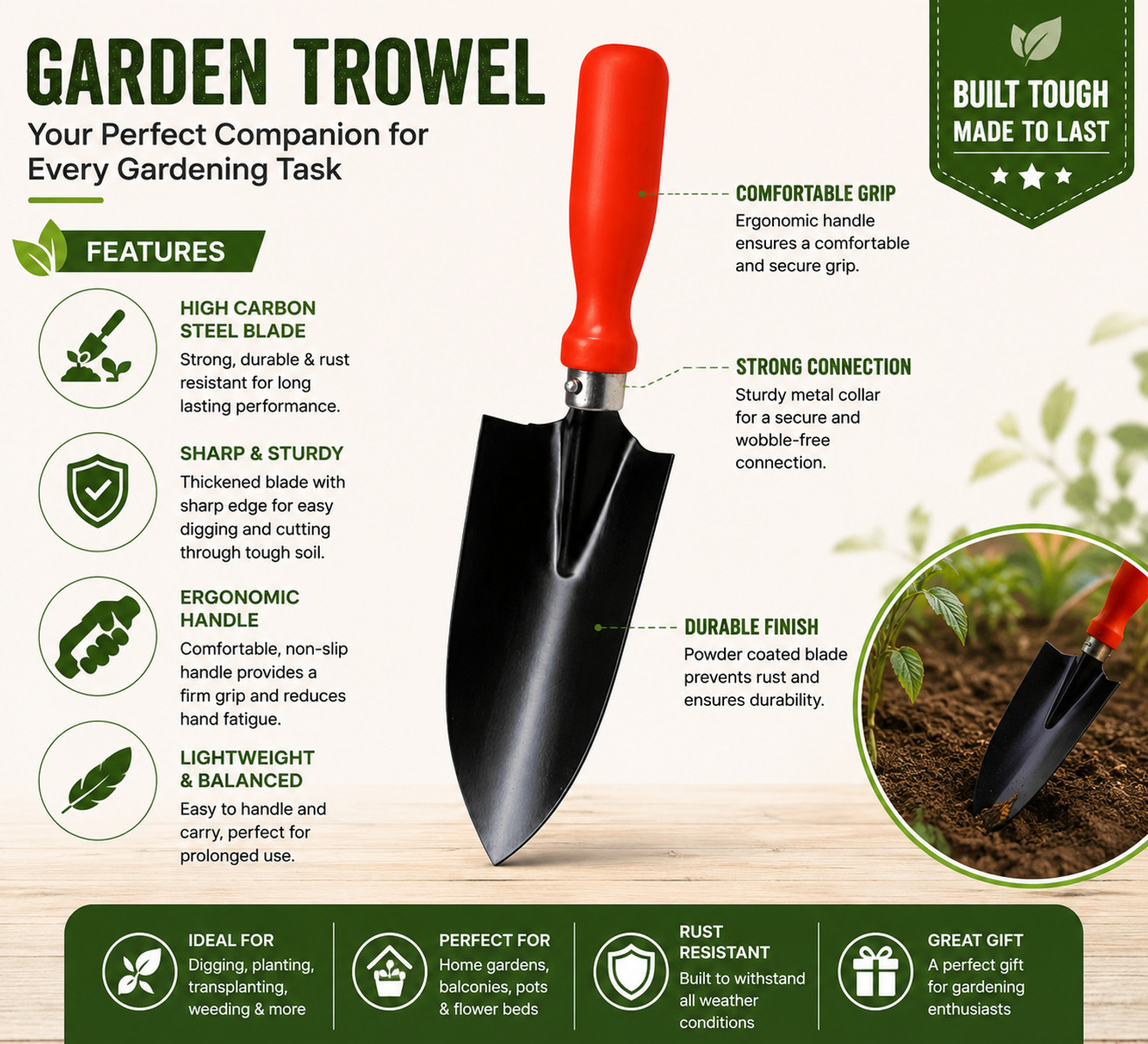 Image of bloomex Gardening Trowel Garden Tool Kit