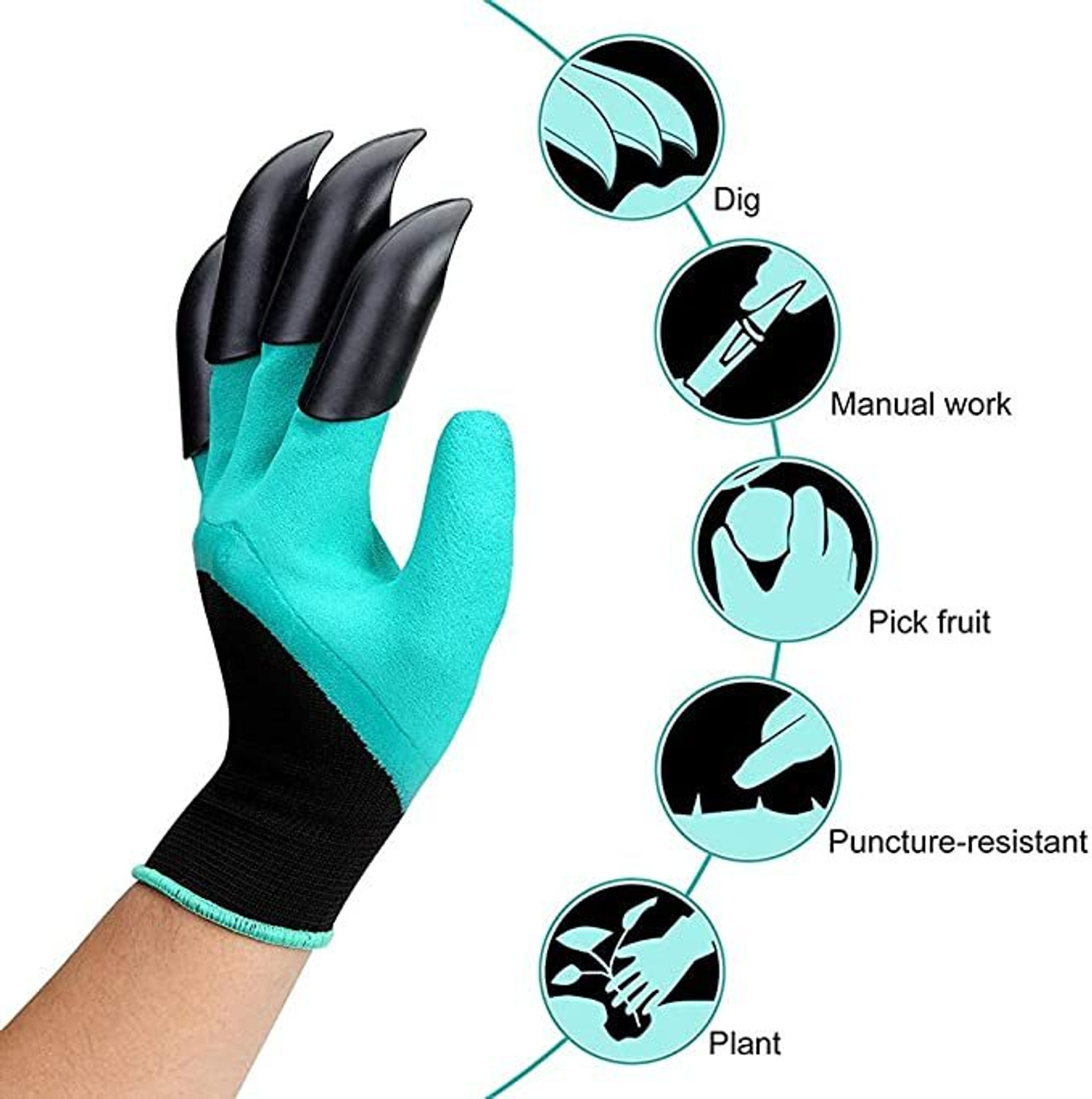 Image of MEENA ENTERPRISES Pack of 2 Two in One Tiller Digging Tool,n Gloves Clown, Home Gardening Tools Garden Tool Kit