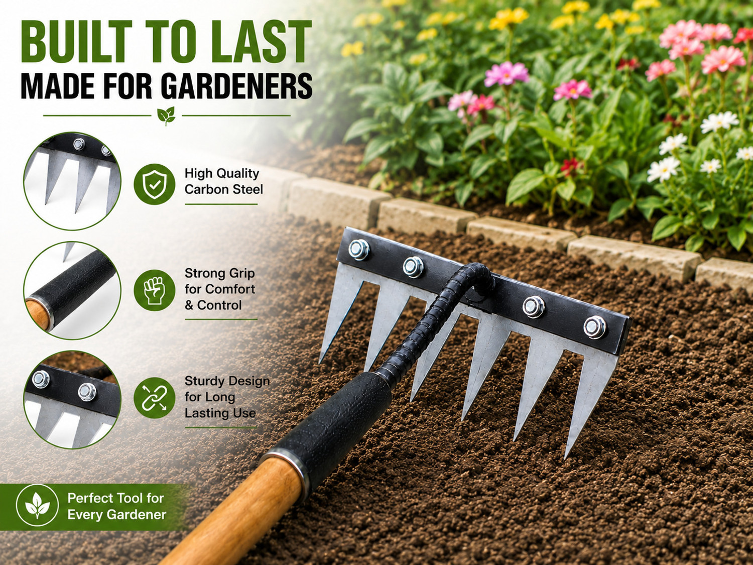 Image of Aj Enterprises Rakes-02 Garden Tool Kit