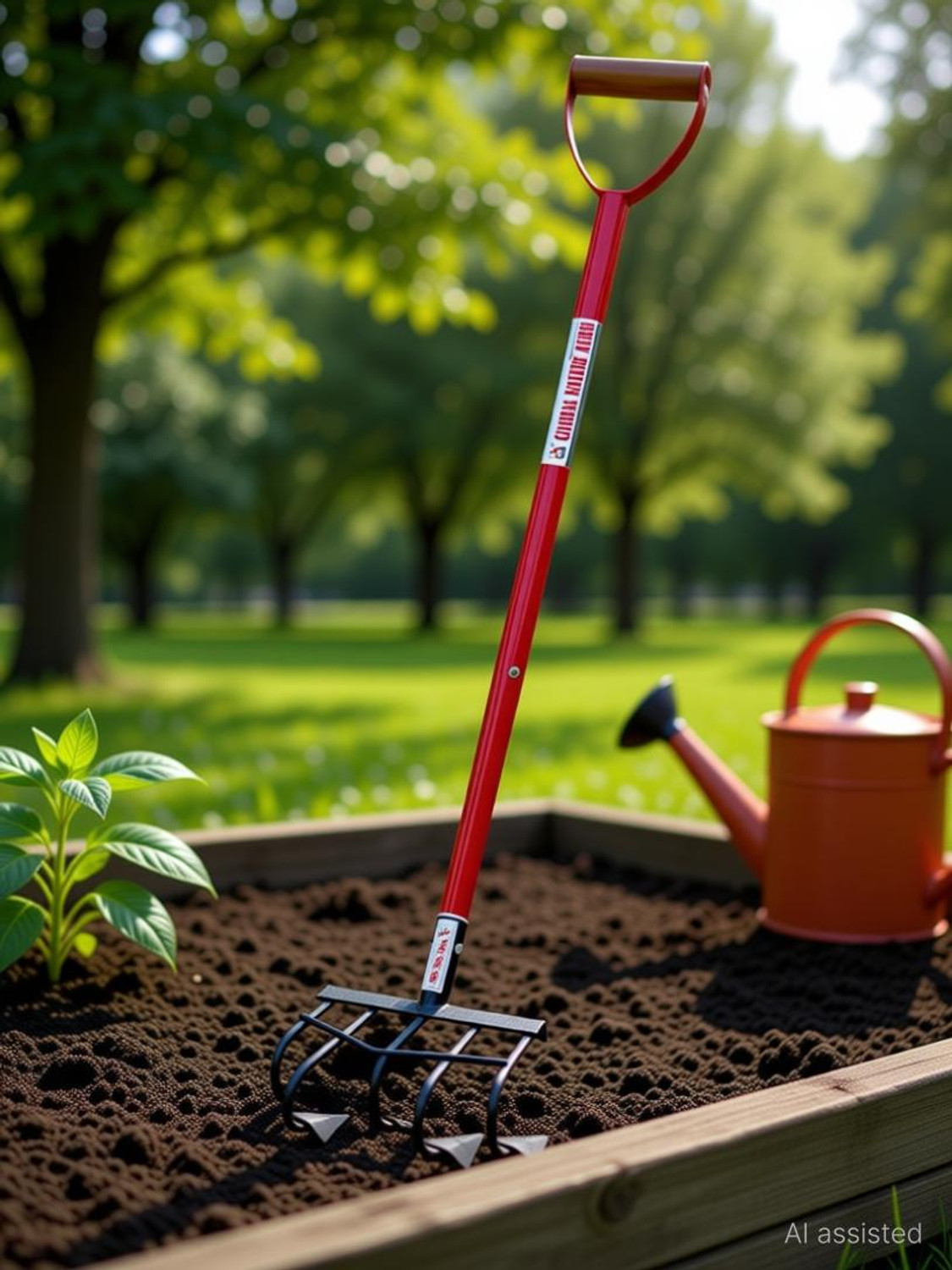 Image of Global Nature Agro Heavy Duty 5-Tine Agriculture Manual Cultivator -9 Inch Garden Tool Kit