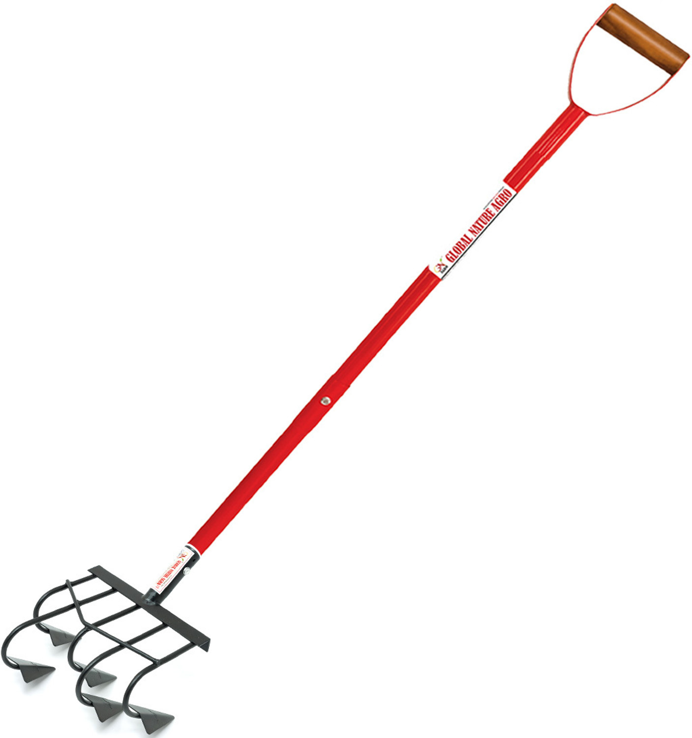 Image of Global Nature Agro Heavy Duty 5-Tine Agriculture Manual Cultivator -9 Inch Garden Tool Kit