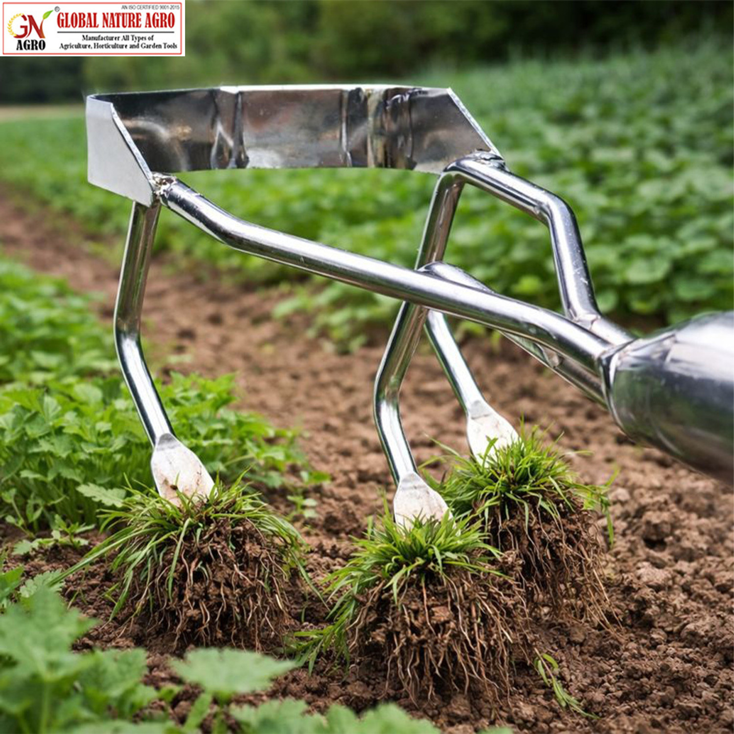 Image of Global Nature Agro 3 Tine Hand Cultivator Heavy Duty Steel Gardening tools for Weeding Garden Tool Kit