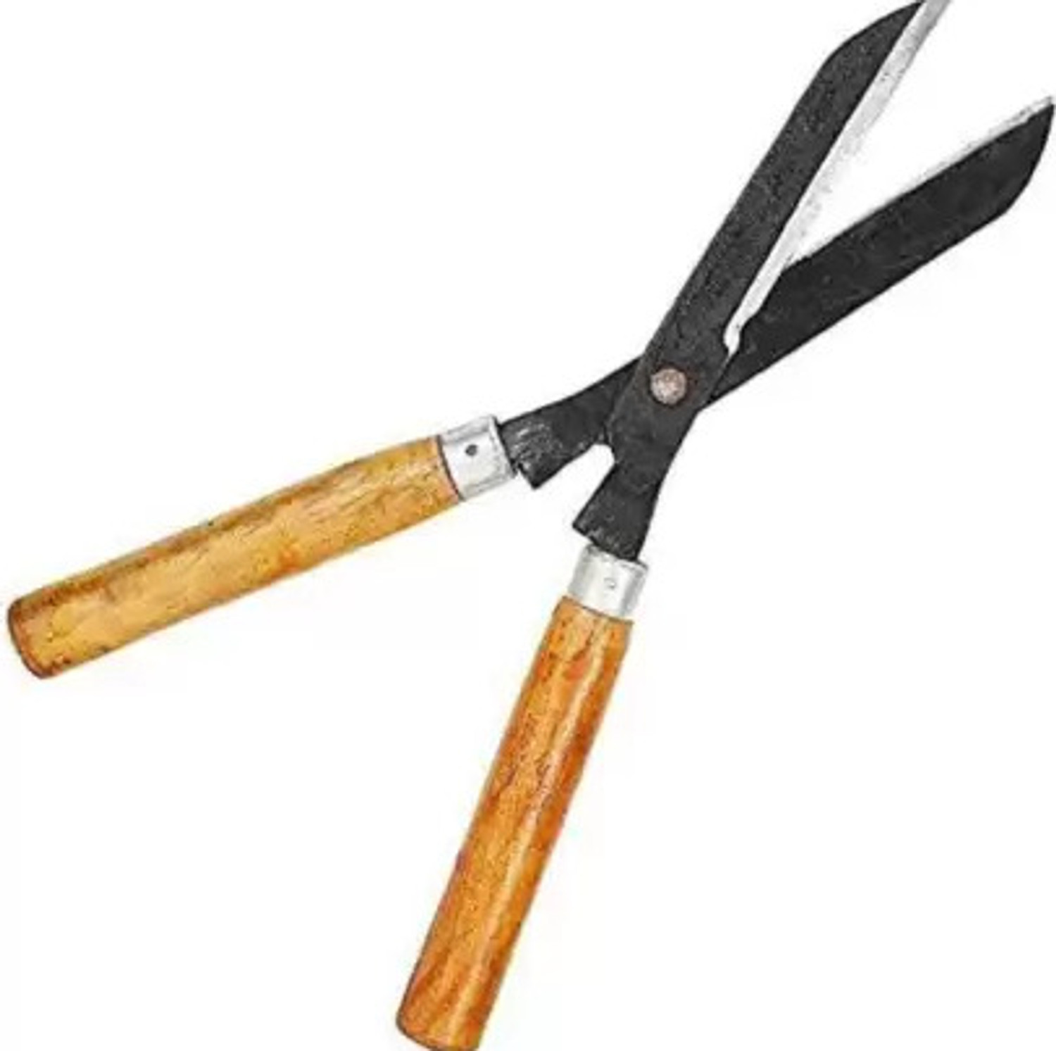 Image of AGT Pruning Scissors Hedge Shears with Long Wooden Handle for Garden Garden Tool Kit