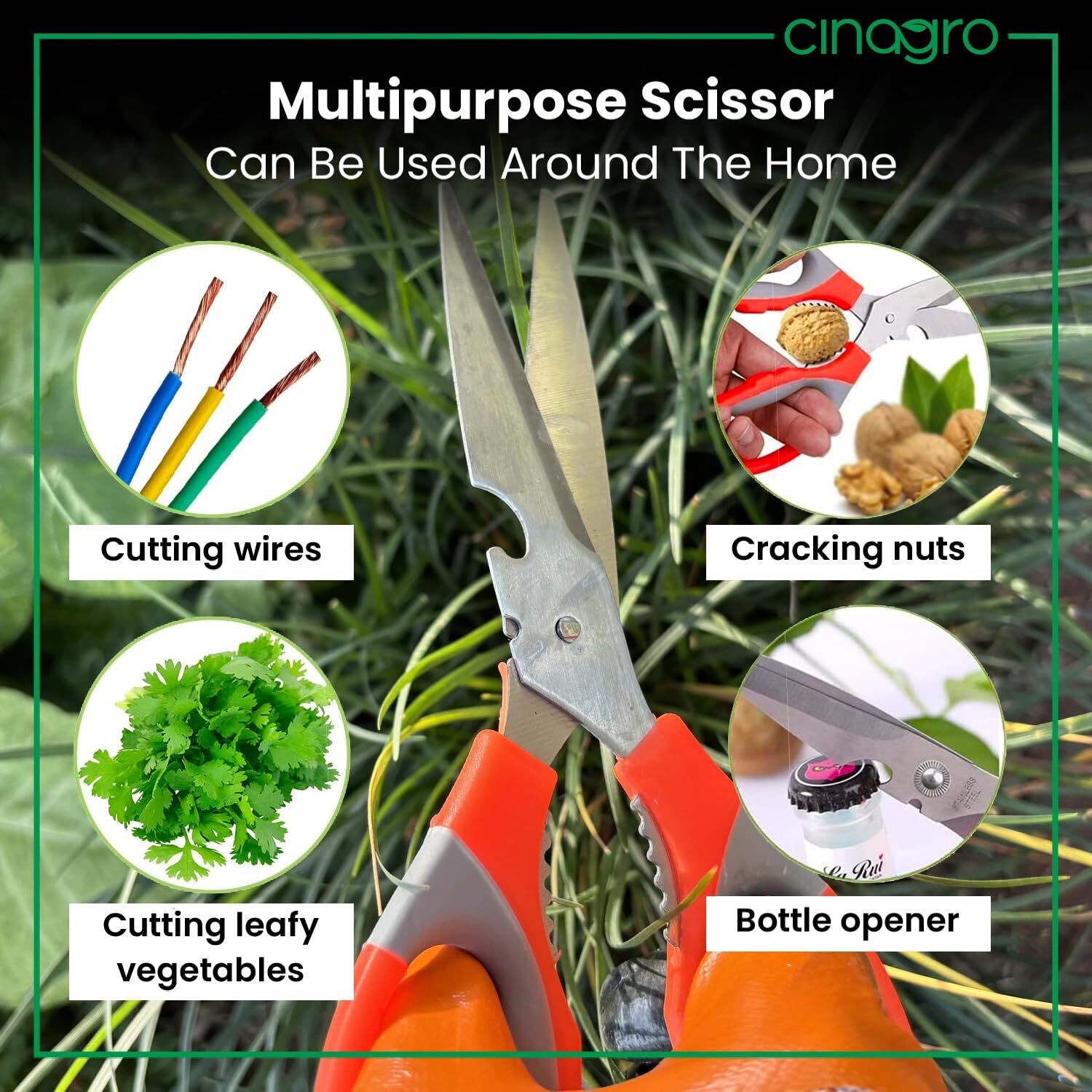Image of Cinagro Pruning Shears, Garden Trowel, and Gardening Scissors, Gardening Kit Combo 11 Garden Tool Kit