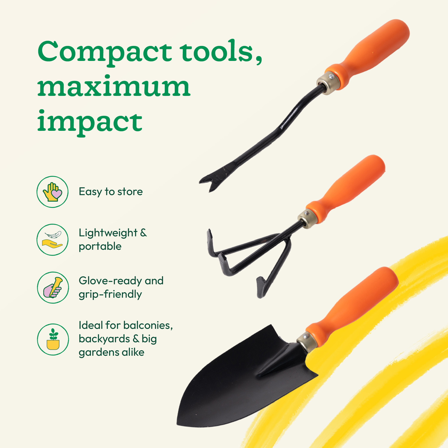 Image of UGAOO Essential Gardening Hand Tools- 5 Pcs Garden Tool Kit