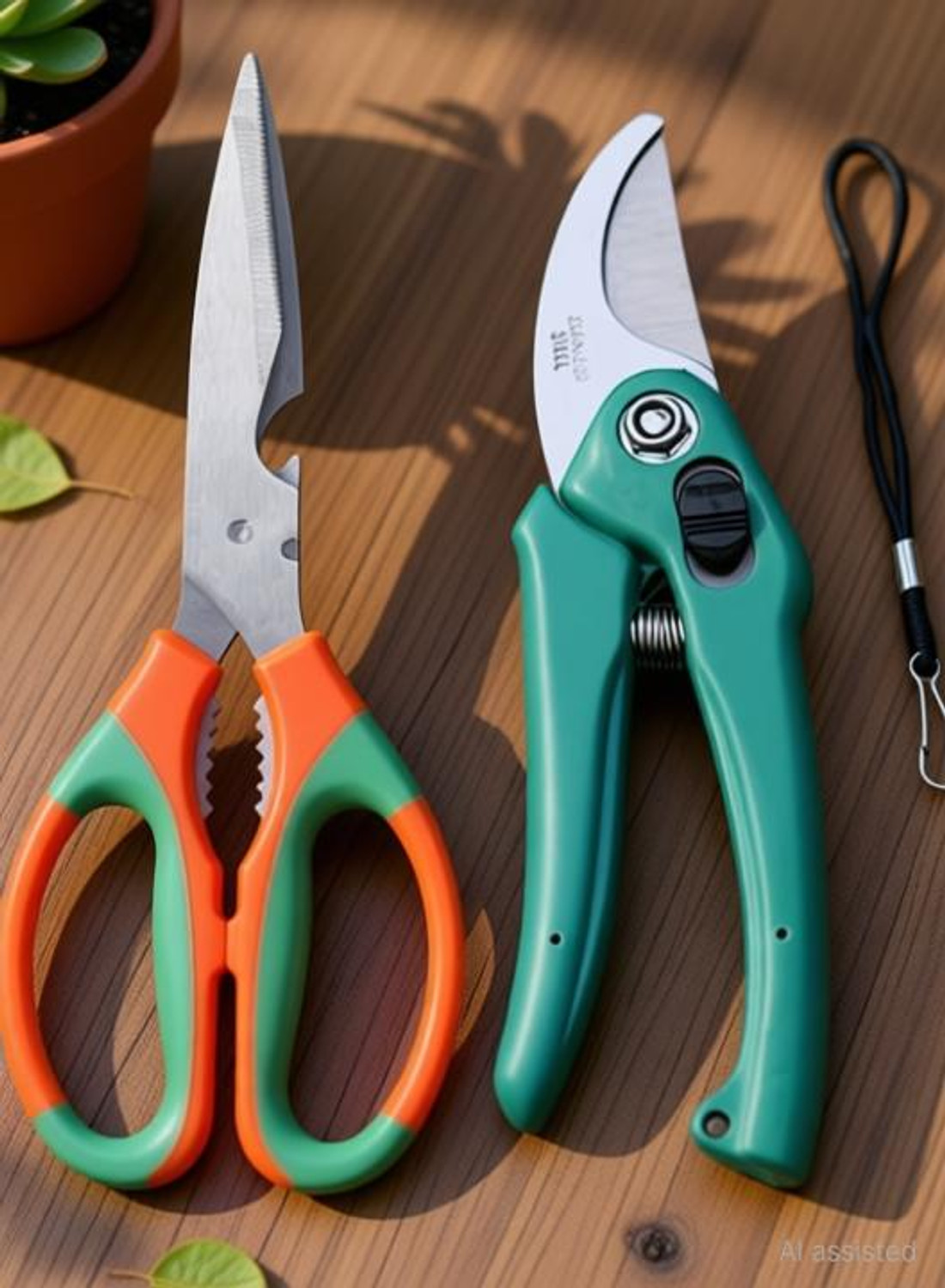 Image of AARAV Plant Cutter and Garden Scissor - Combo Set of 2 Pcs Garden Tool Kit