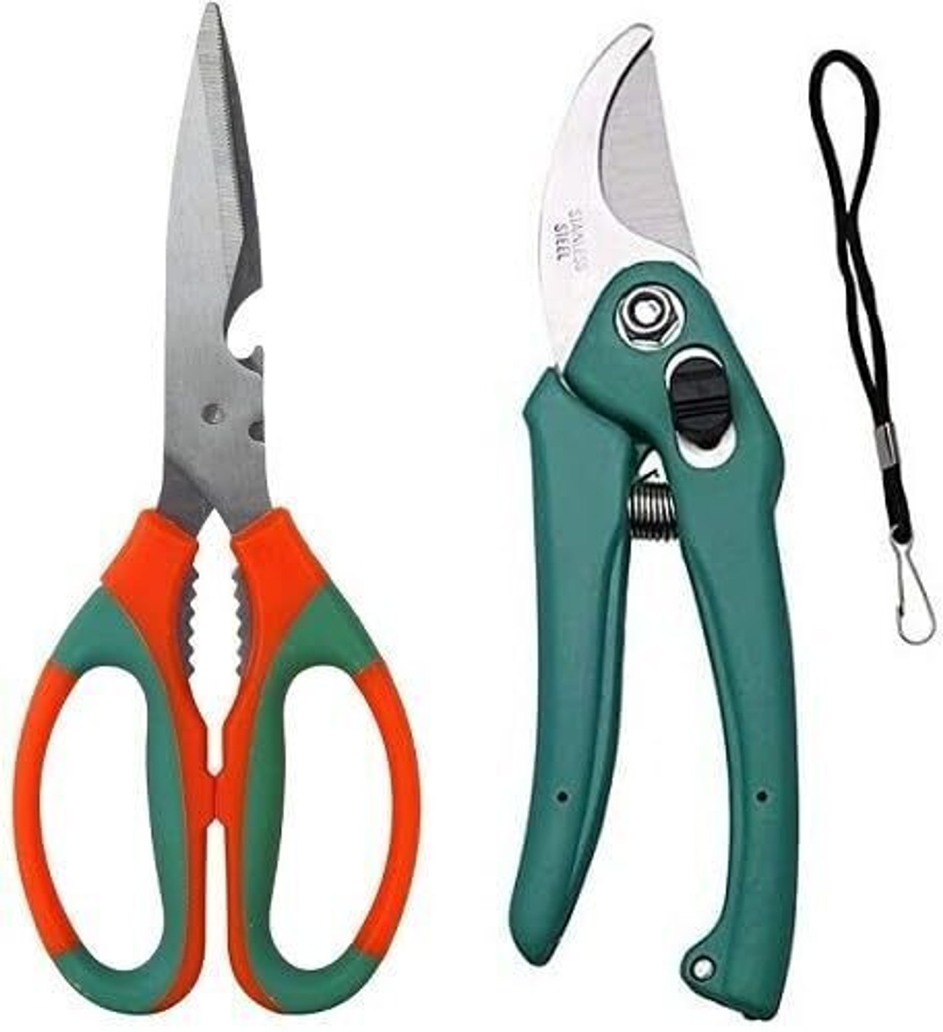 Image of AARAV Plant Cutter and Garden Scissor - Combo Set of 2 Pcs Garden Tool Kit