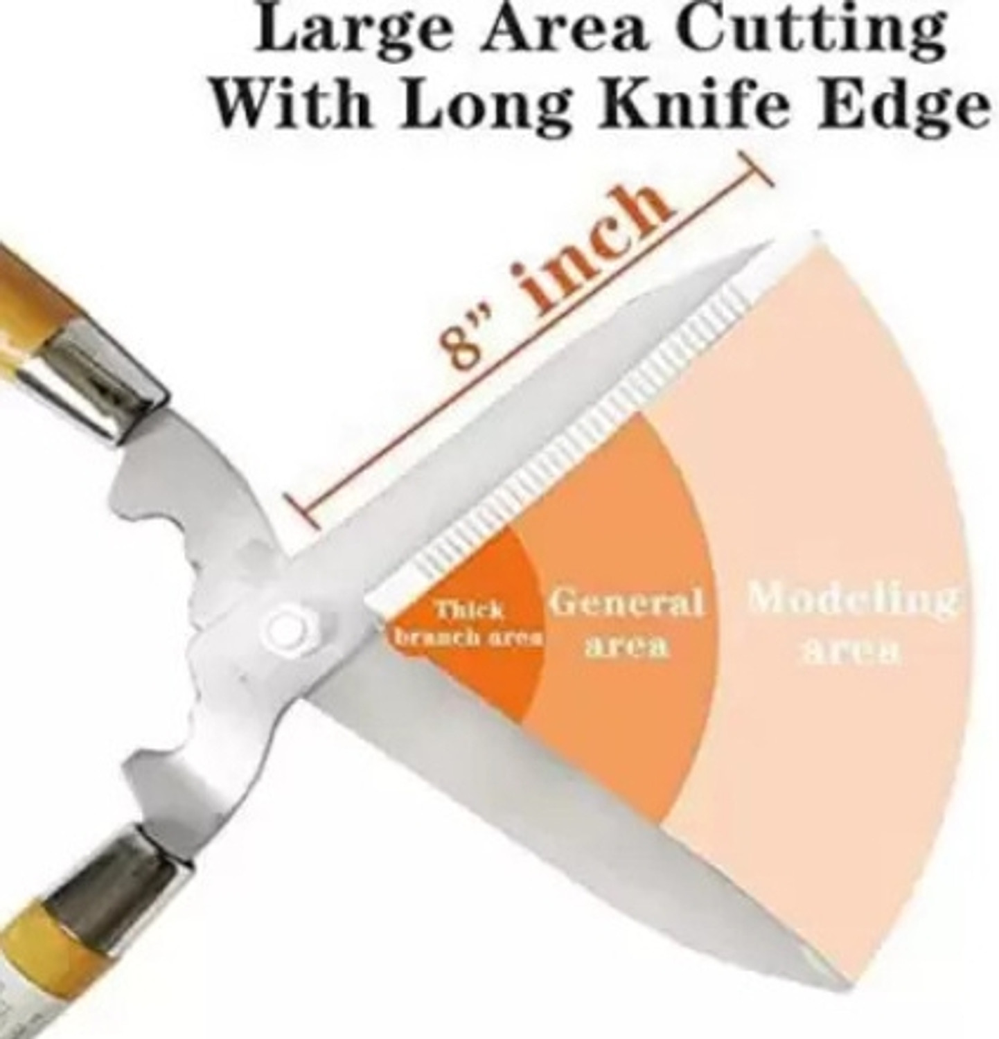 Image of AGT Pruning Scissors Hedge Shears with Long Wooden Handle for Garden Garden Tool Kit