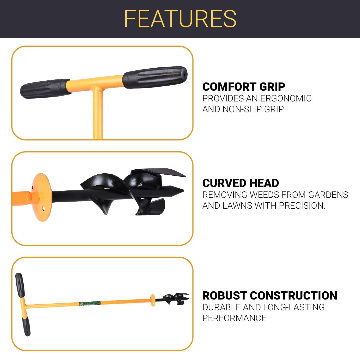 Image of FALCON FPHD-1902 POST HOLE DIGGER /AUGER Garden Tool Kit