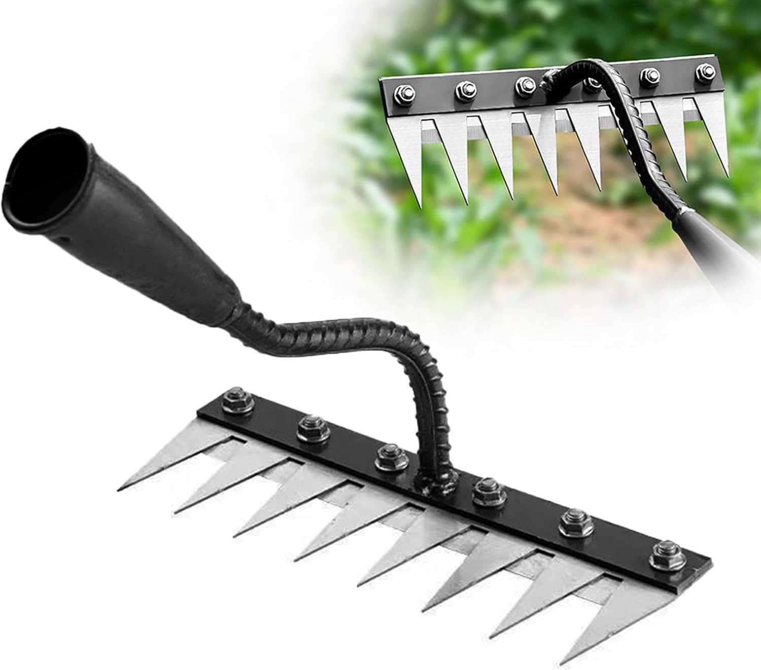 Image of REDBUILD WEEDING RAKE 8 TEETH , HIGH CARBON STEEL Weeding Rake