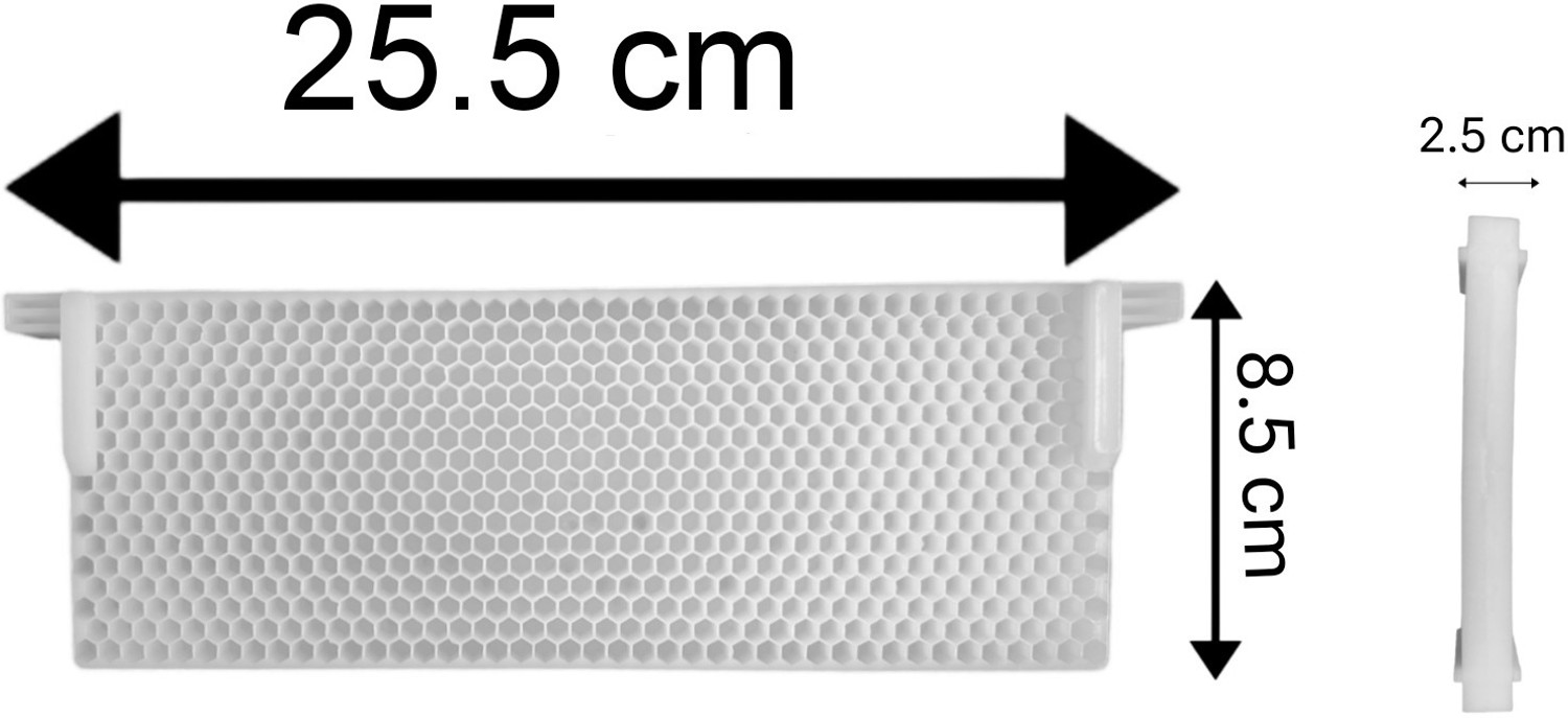 Image of RAHBAN Plastic HoneyComb for Beekeeping -for ISI Type A box (25.5cm x 8.5cm)(Pack of 8) Garden Tool Kit