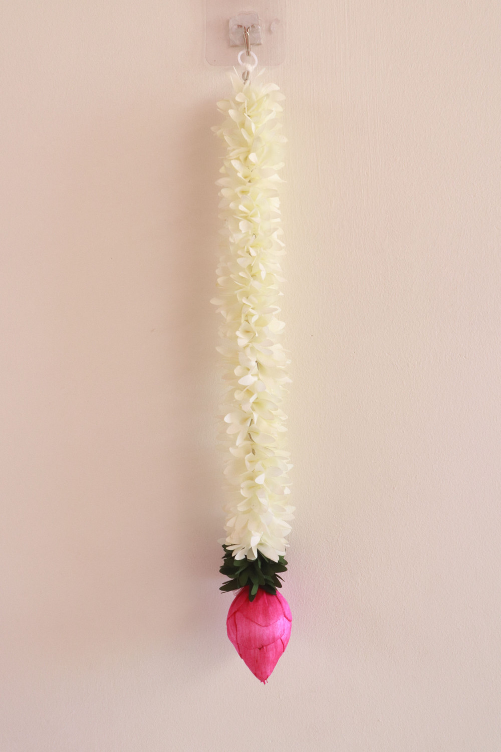 Image of Triolio Artificial Mogra /Jasmine gajra flower garland pink Lotusbuds|14inch|pack of 6 Fabric /Cloth Garland